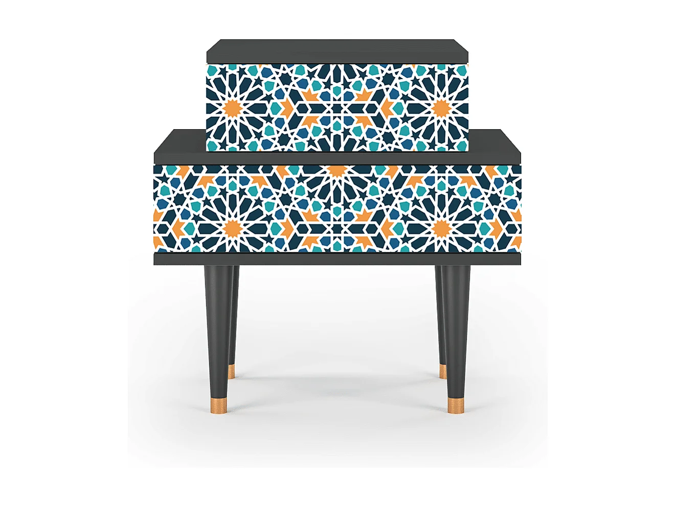 Table de nuit - 58х58х41 cm - NS1 - Kaleidoscope, Anthracite