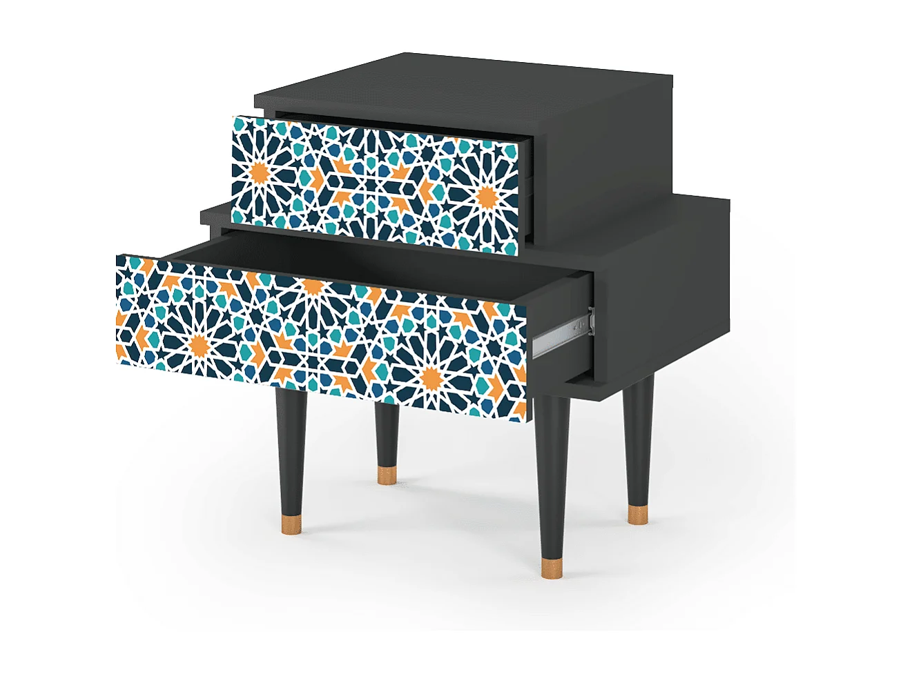 Criado-mudo - 58х58х41 cm - NS1 - Kaleidoscope, Antracite