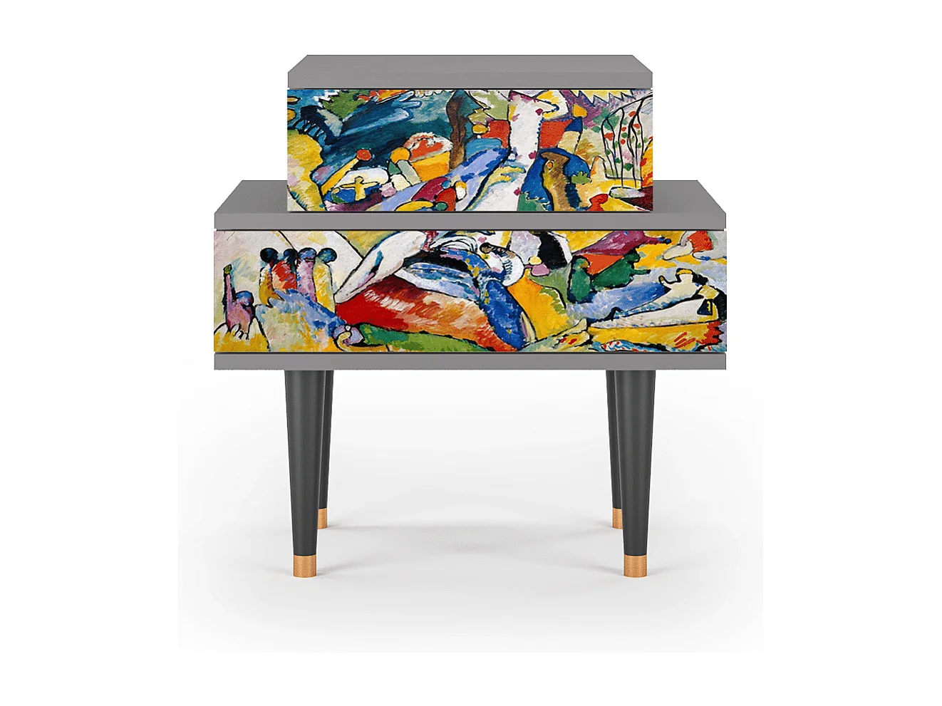 Table de nuit - 58х58х41 cm - NS1 - Improvisation 26  , Gris