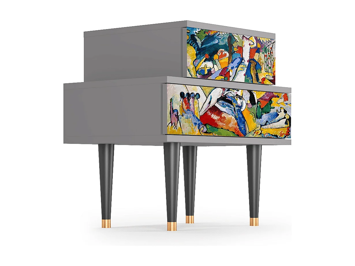 Table de nuit - 58х58х41 cm - NS1 - Improvisation 26  , Gris