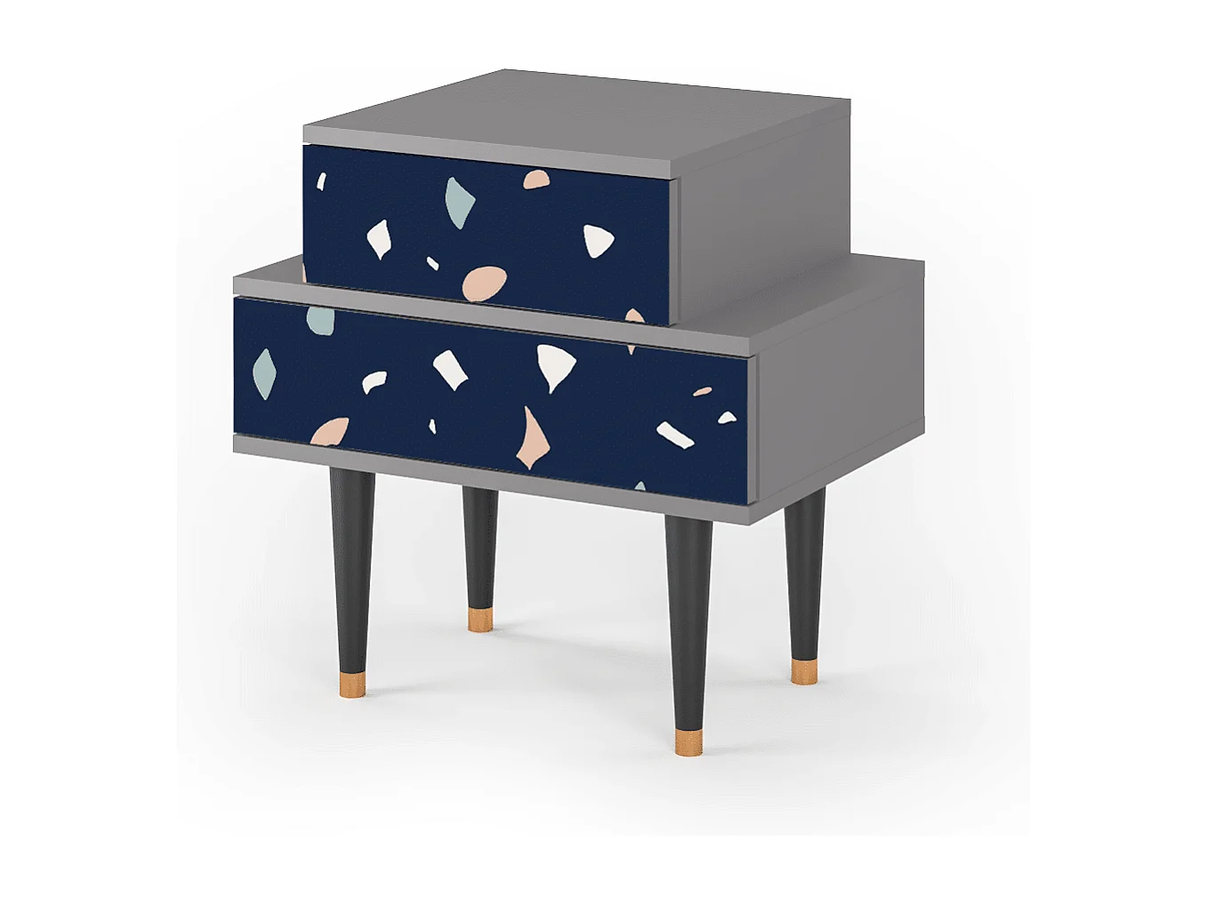 Stolik nocny - 58х58х41 cm - NS1 - Space Satellites, Szary