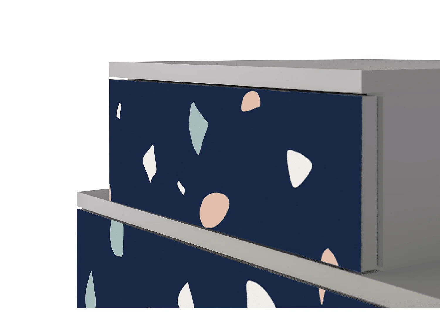 Stolik nocny - 58х58х41 cm - NS1 - Space Satellites, Szary