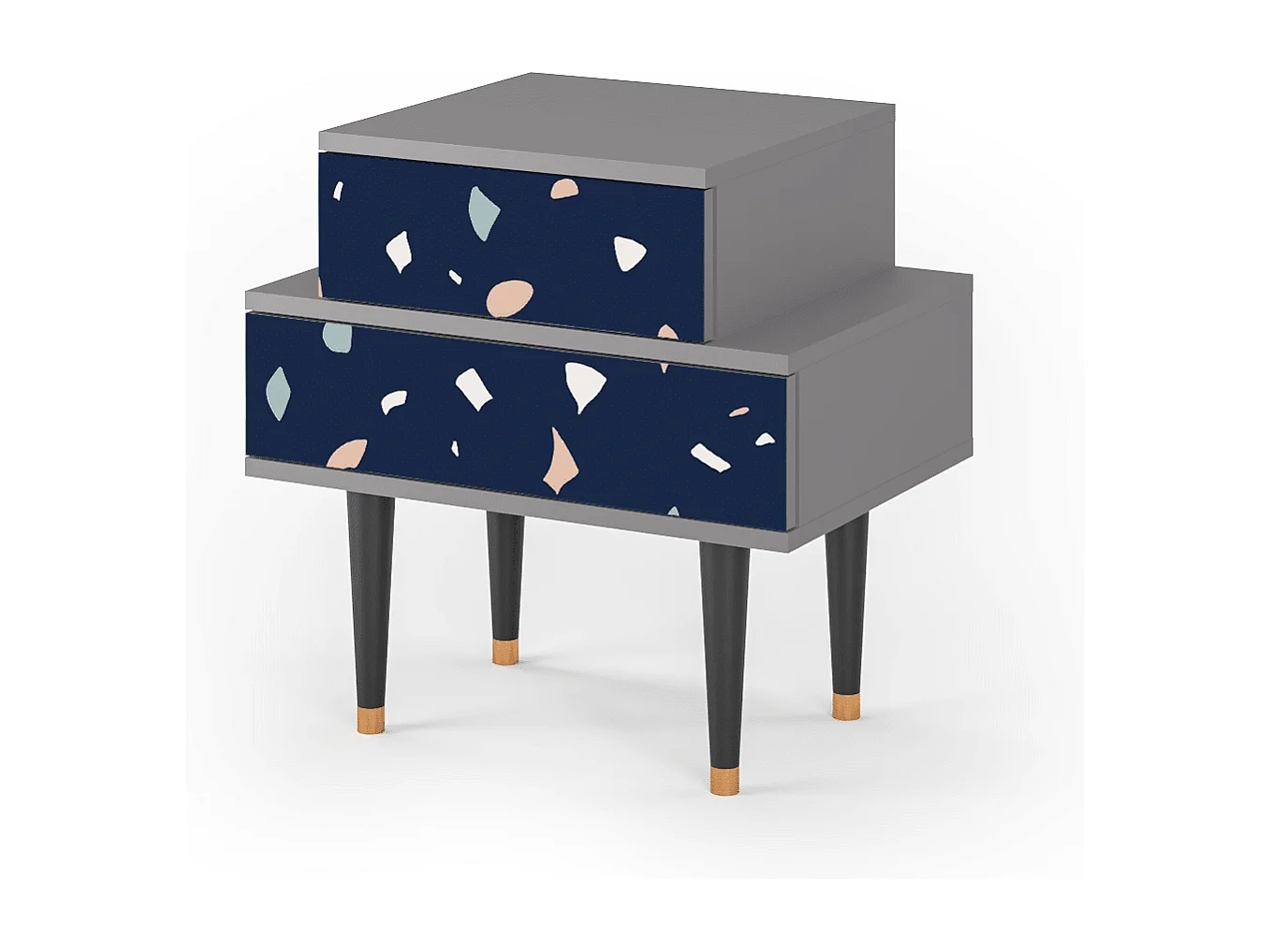 Stolik nocny - 58х58х41 cm - NS1 - Space Satellites, Szary