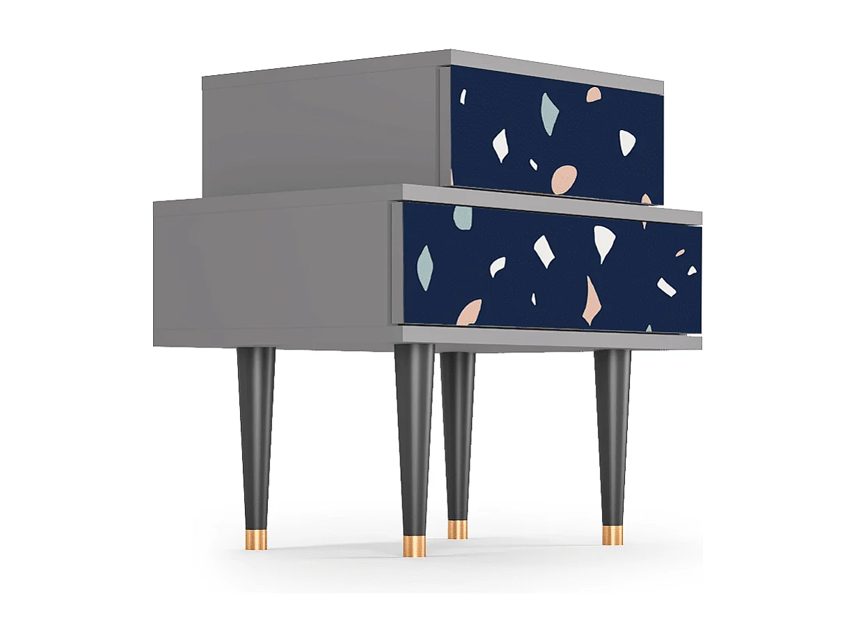 Stolik nocny - 58х58х41 cm - NS1 - Space Satellites, Szary