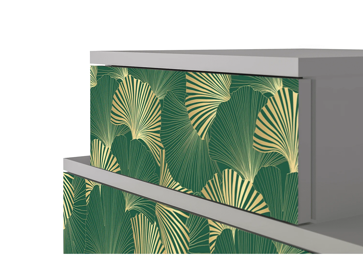 Table de nuit - 58х58х41 cm - NS1 - Gold Ginkgo, Gris