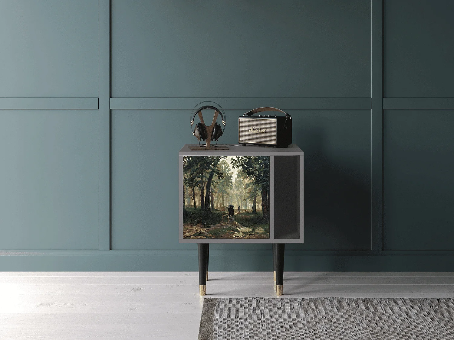 Mesita de noche - 57х69х48 cm - S2 -  Rain in the Oak Forest, Gris