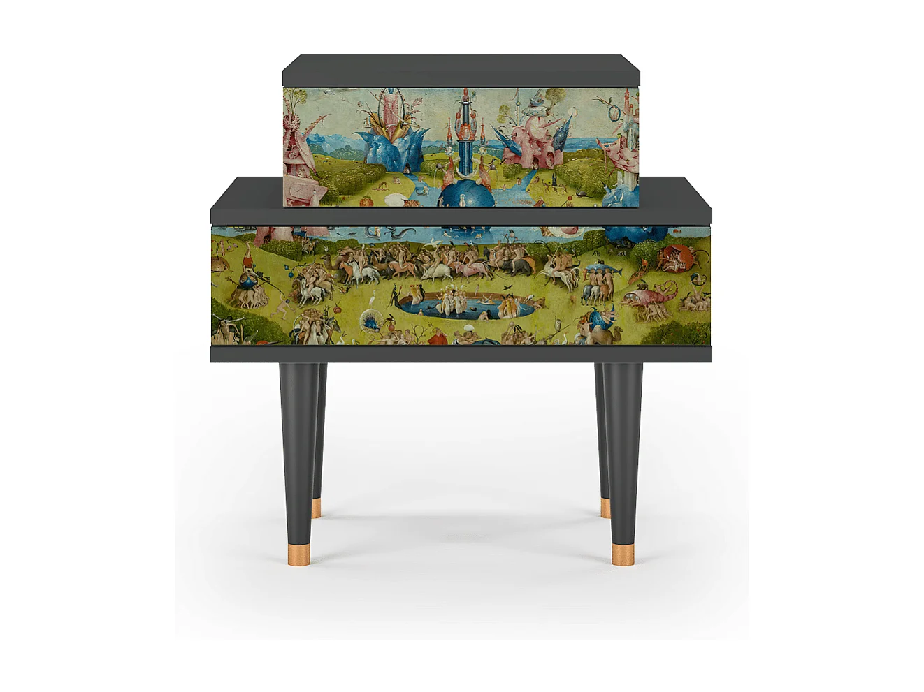 Stolik nocny - 58х58х41 cm - NS1 - The Garden 2 by Bosch, Antracyt