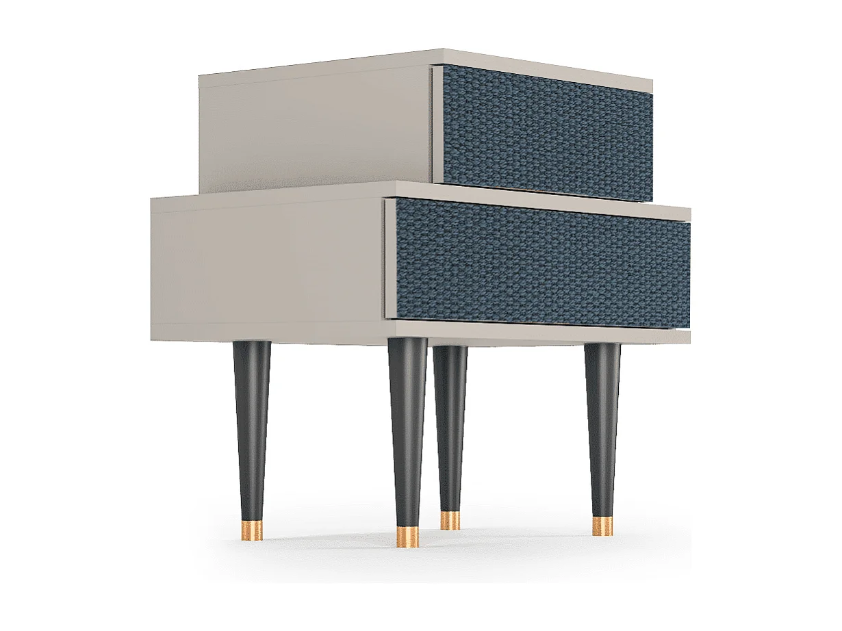 Stolik nocny - 58х58х41 cm - NS1 - Knitted Pattern, Piaskowy