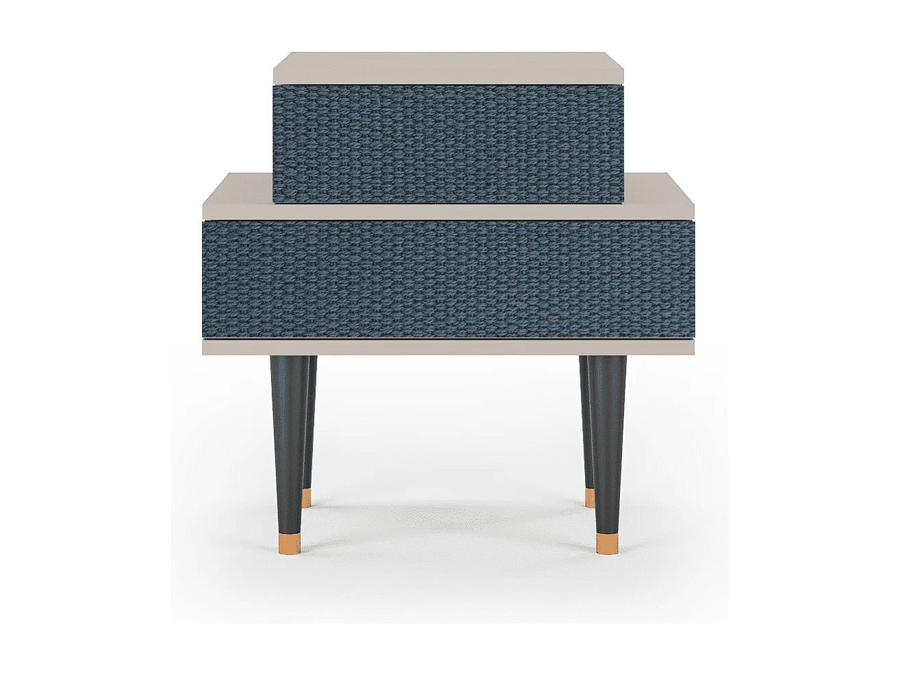 Stolik nocny - 58х58х41 cm - NS1 - Knitted Pattern, Piaskowy