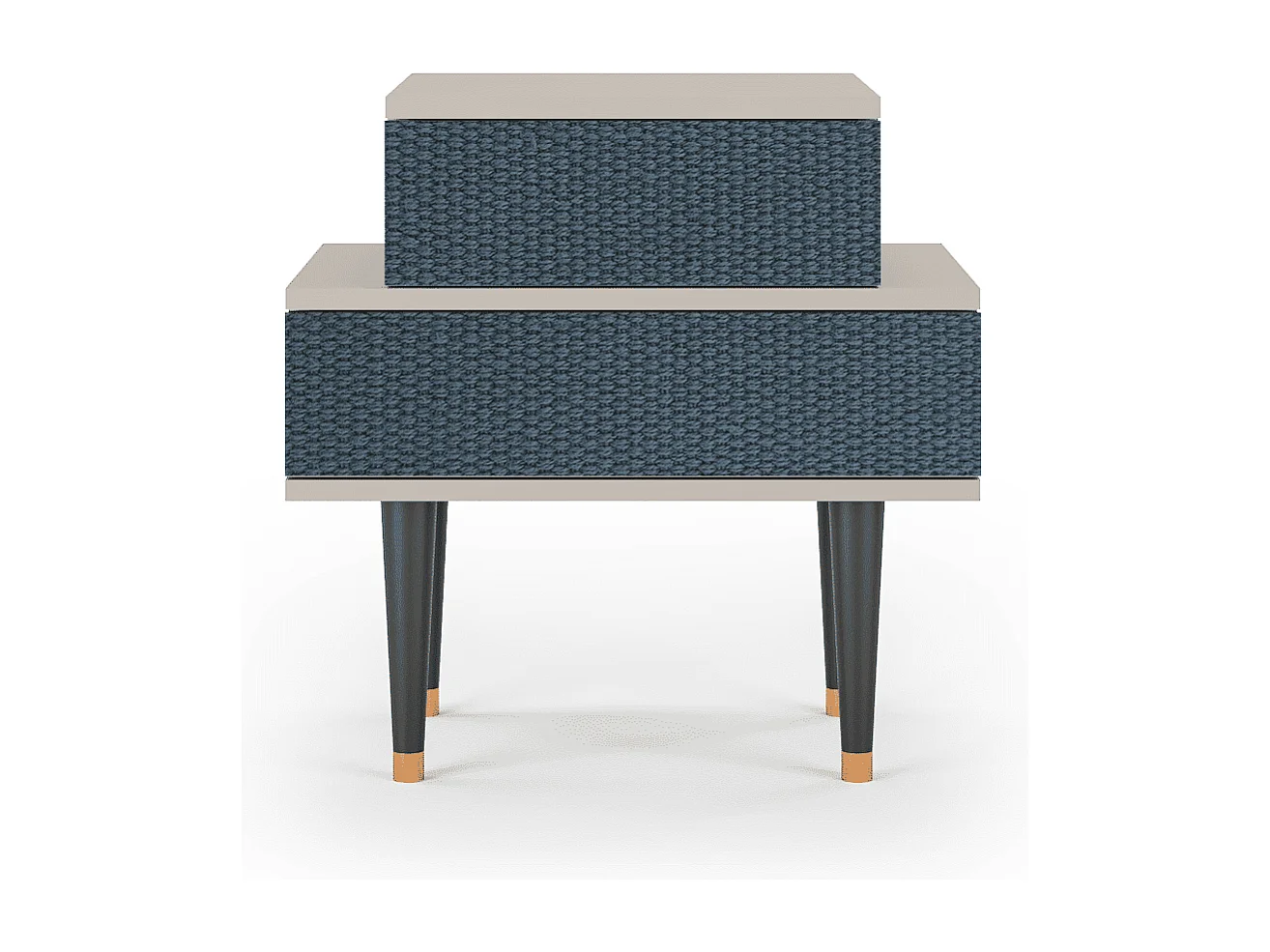 Stolik nocny - 58х58х41 cm - NS1 - Knitted Pattern, Piaskowy