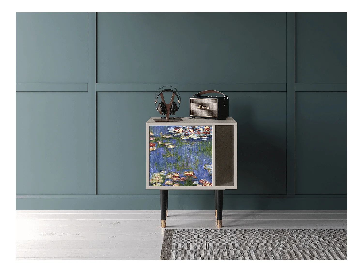 Table de nuit - 57х69х48 cm - S2 - The water lily pond  , Sable