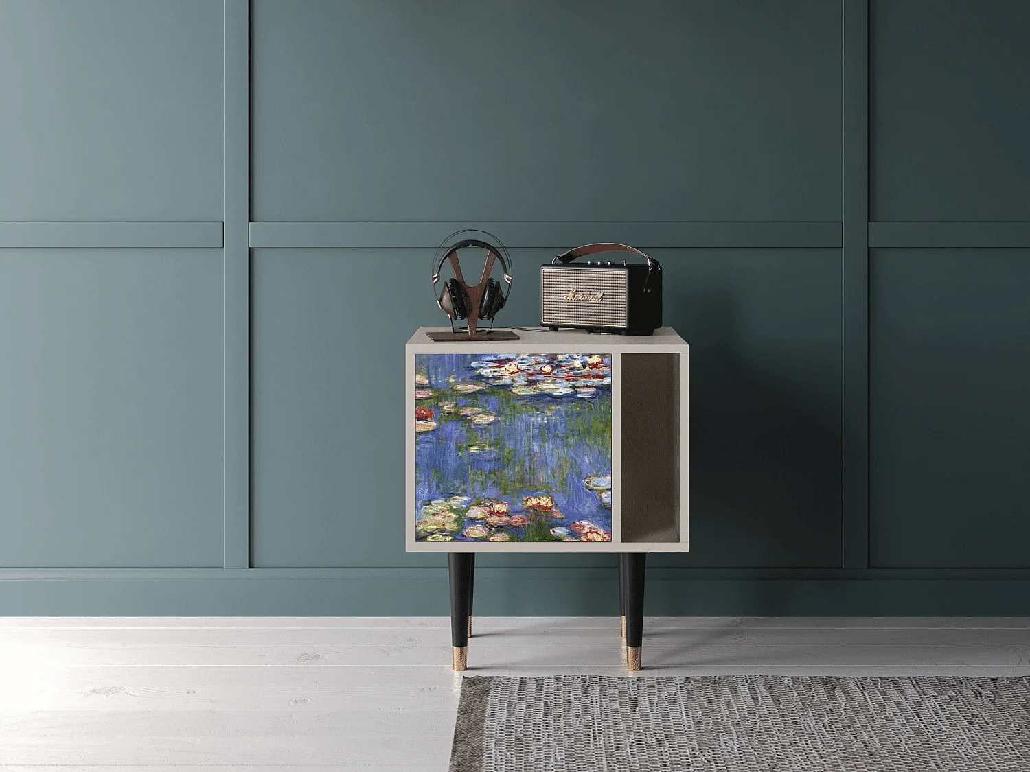 Table de nuit - 57х69х48 cm - S2 - The water lily pond  , Sable