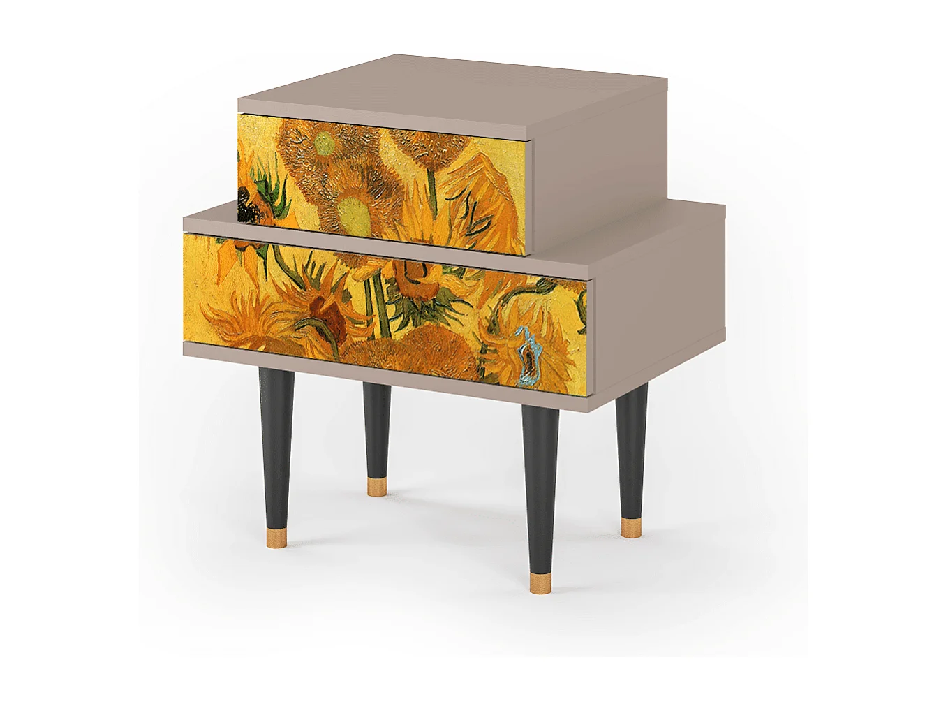 Table de nuit - 58х58х41 cm - NS1 - Sunflowers, Latte