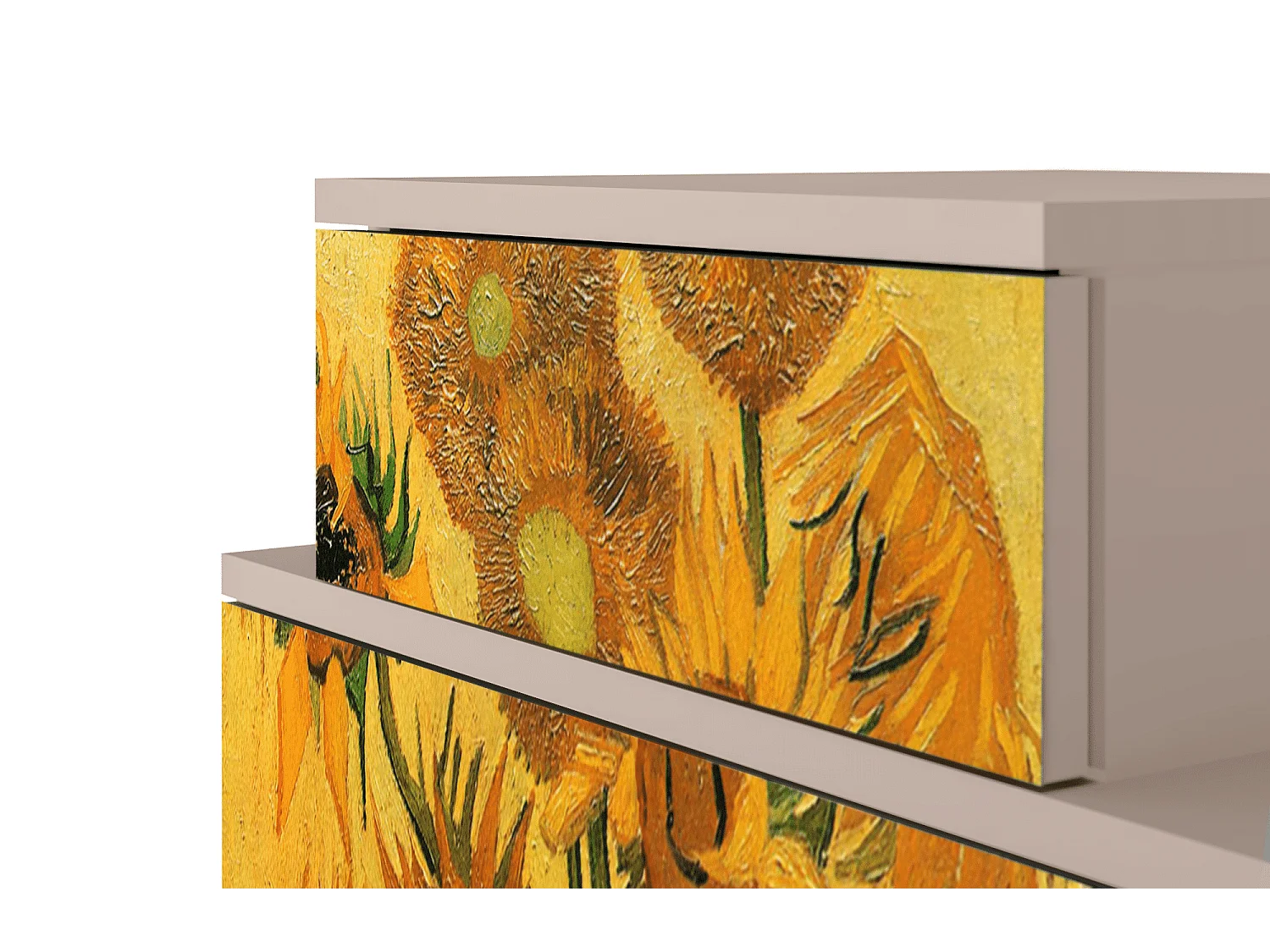 Stolik nocny - 58х58х41 cm - NS1 - Sunflowers, Latte