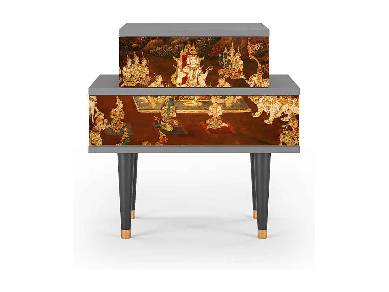 Table de nuit - 58х58х41 cm - NS1 - Malyavan, Gris