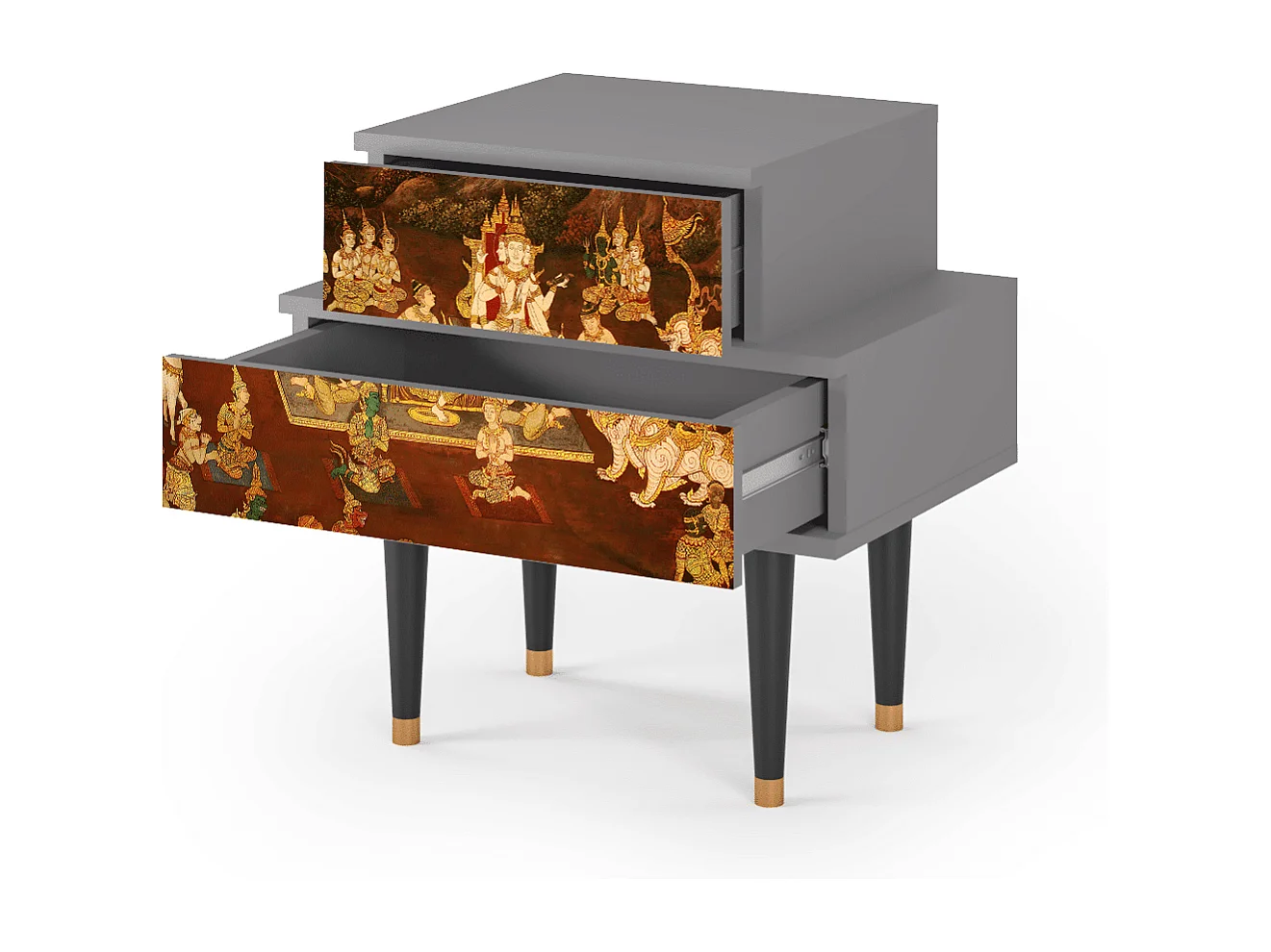 Table de nuit - 58х58х41 cm - NS1 - Malyavan, Gris