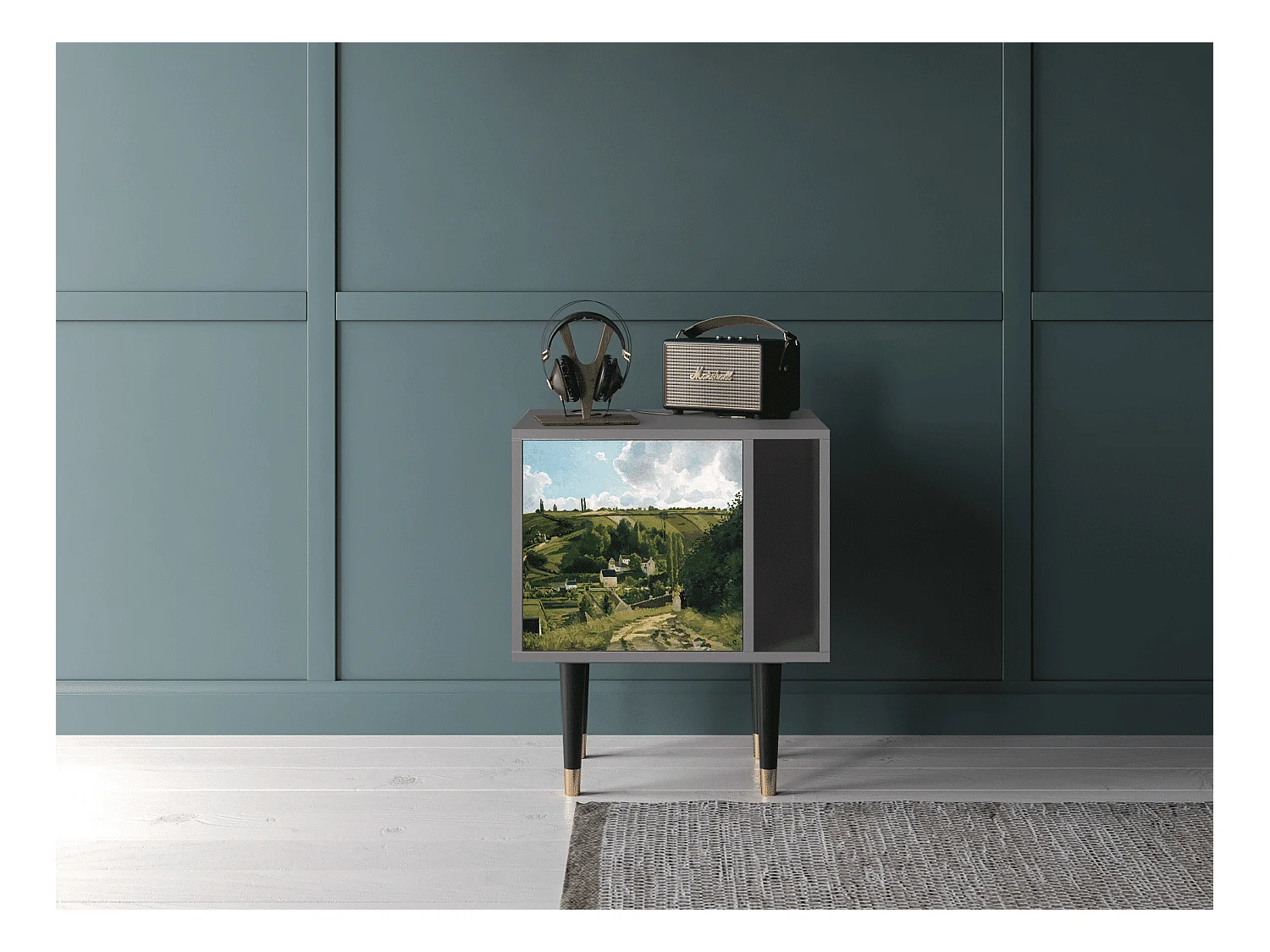 Comodino - 57х69х48 cm - S2 - Jalais Hill by Pissarro, Grigio