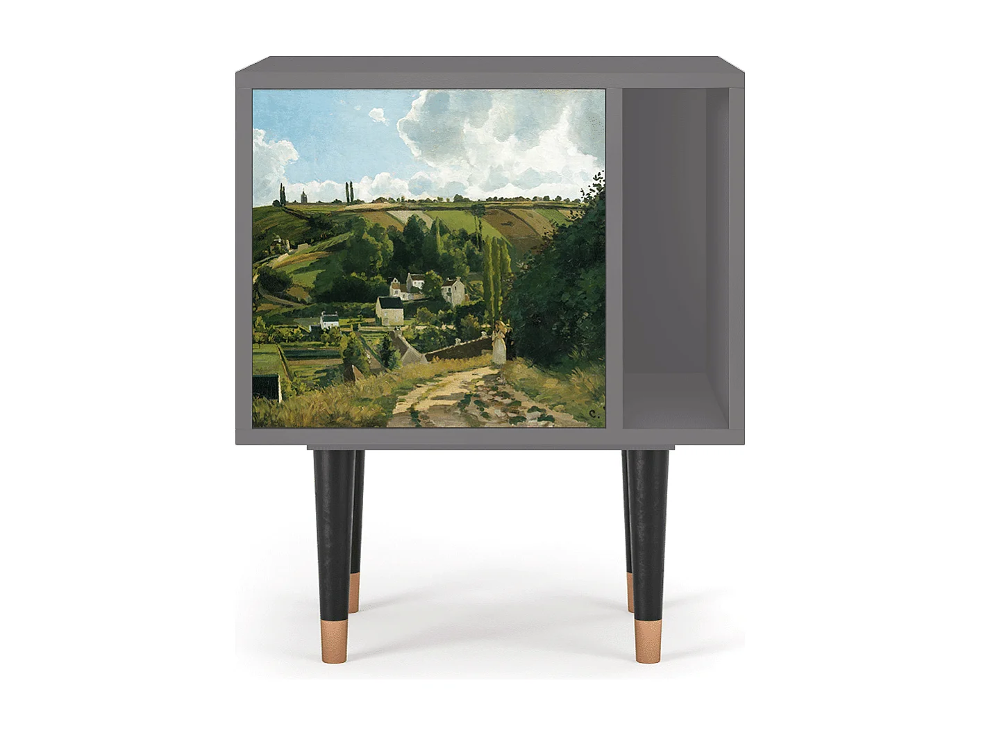 Stolik nocny - 57х69х48 cm - S2 - Jalais Hill by Pissarro, Szary