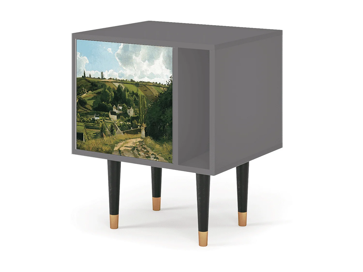 Stolik nocny - 57х69х48 cm - S2 - Jalais Hill by Pissarro, Szary