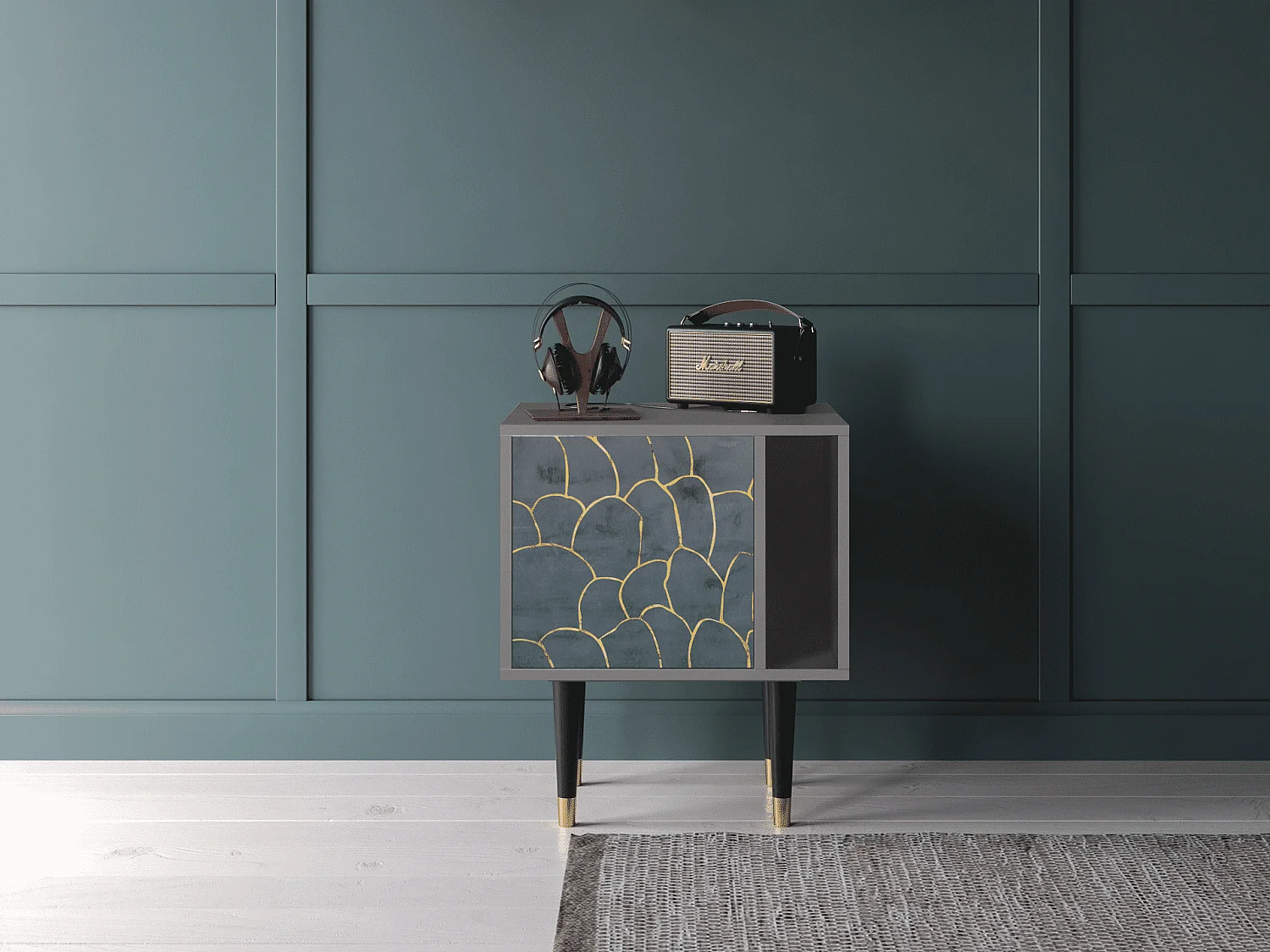 Table de nuit - 57х69х48 cm - S2 - Blue Lagoon, Gris