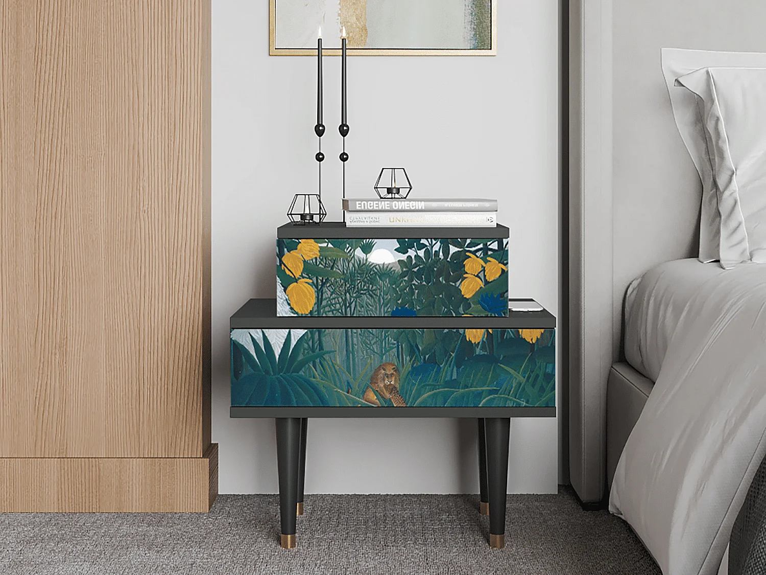 Table de nuit - 58х58х41 cm - NS1 - The Repast of the Lion, Anthracite