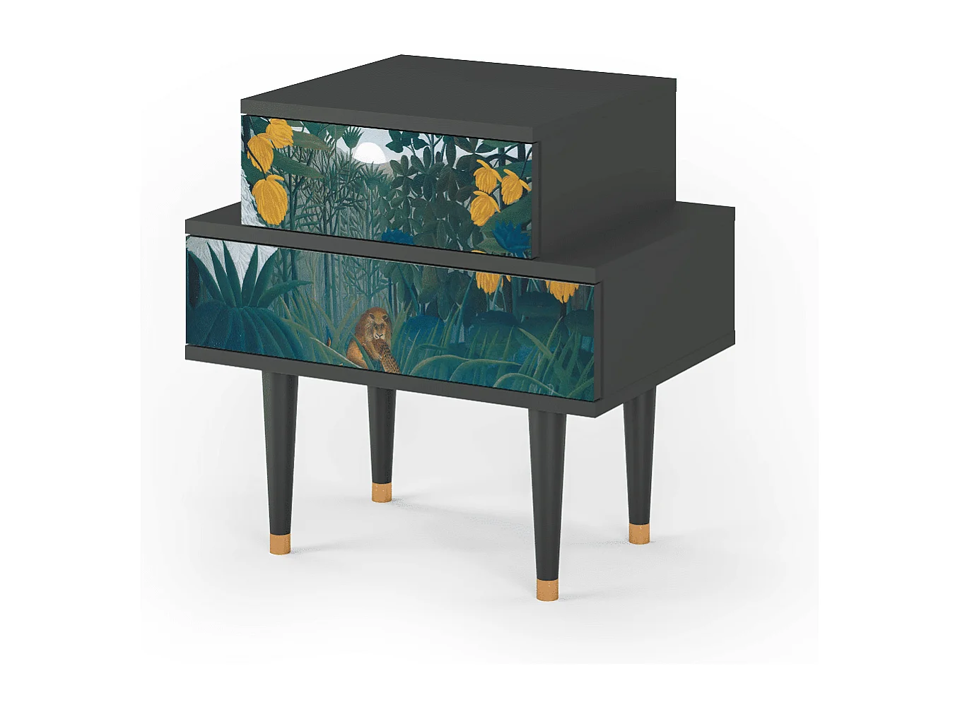 Stolik nocny - 58х58х41 cm - NS1 - The Repast of the Lion, Antracyt