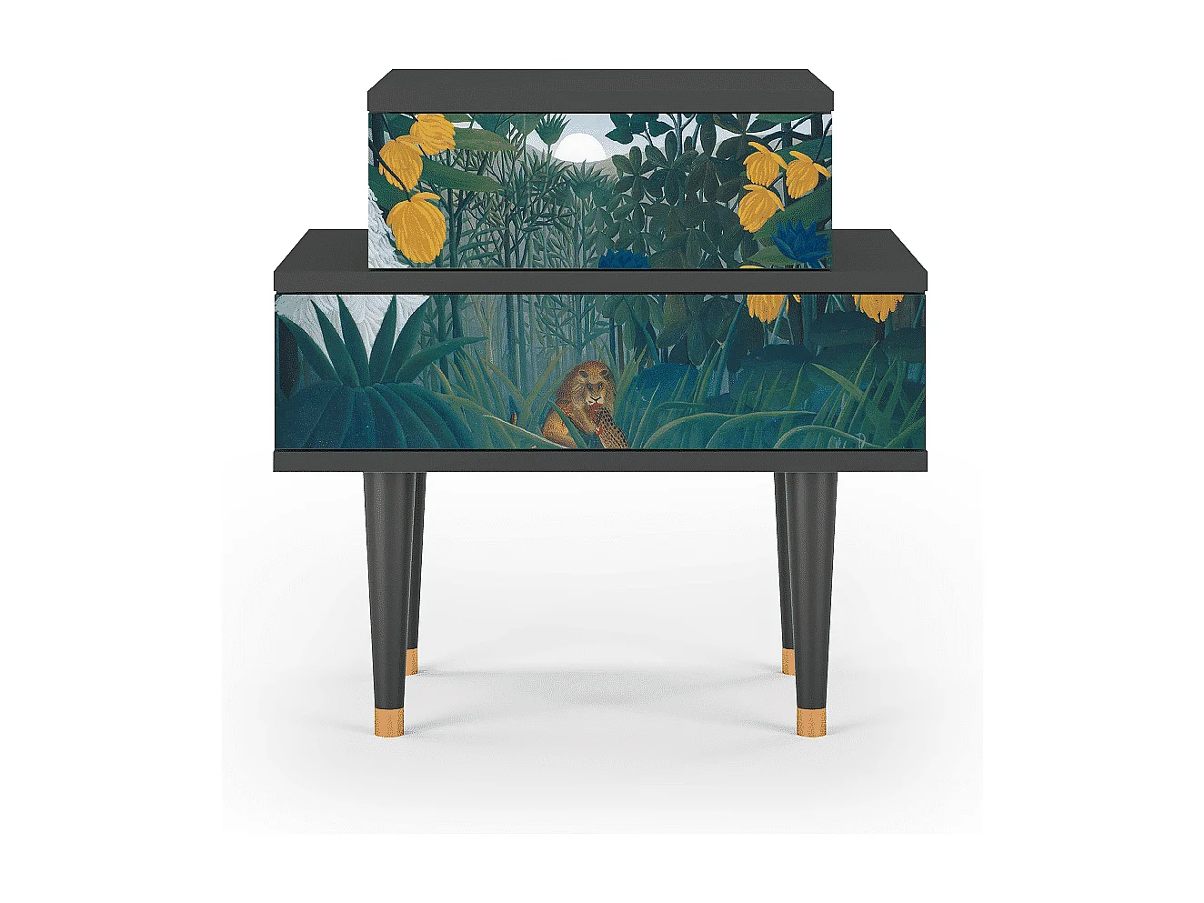 Stolik nocny - 58х58х41 cm - NS1 - The Repast of the Lion, Antracyt