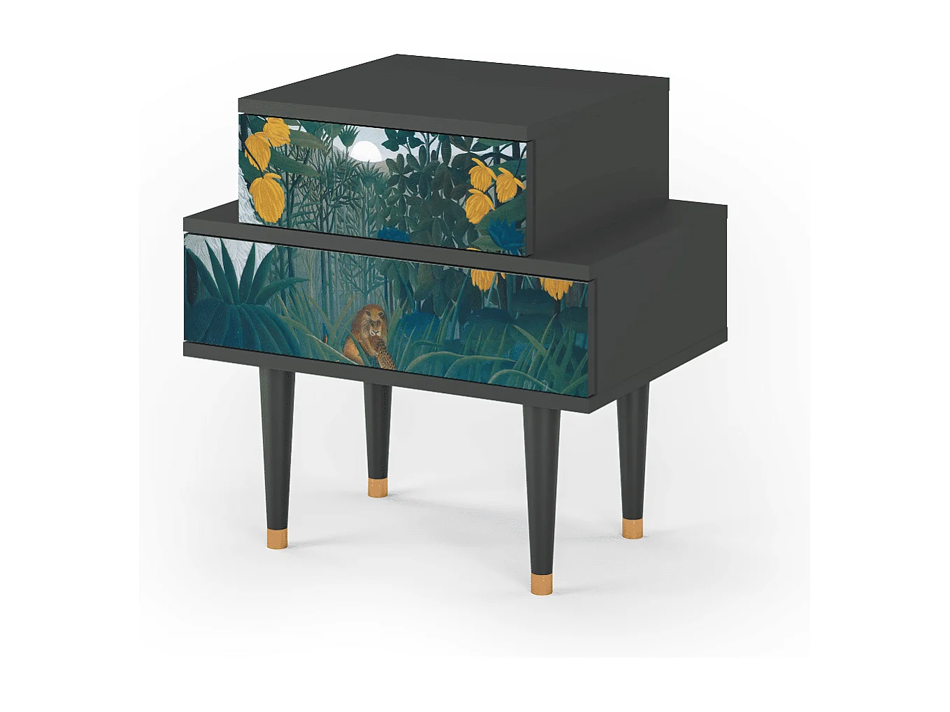 Stolik nocny - 58х58х41 cm - NS1 - The Repast of the Lion, Antracyt