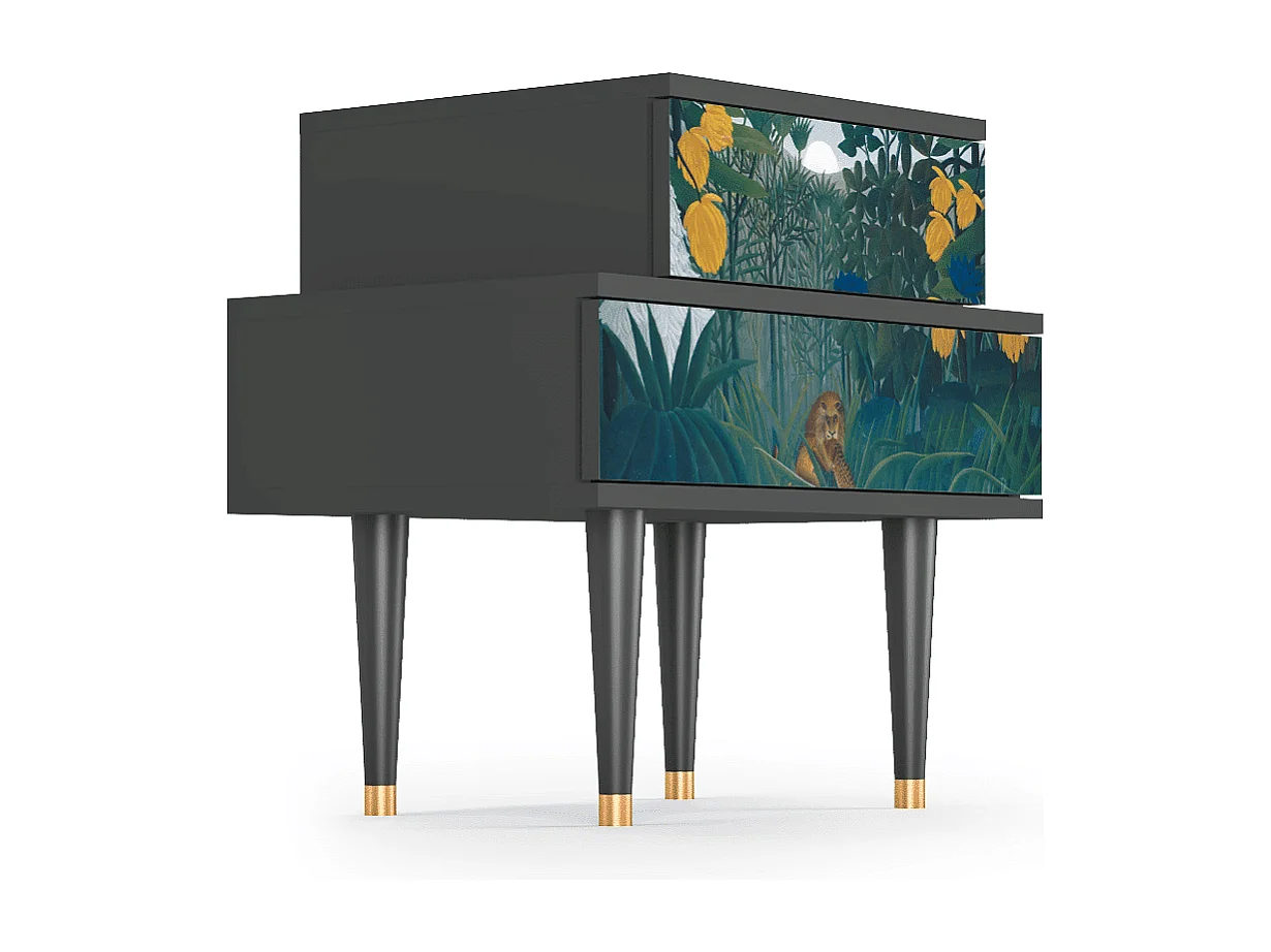 Stolik nocny - 58х58х41 cm - NS1 - The Repast of the Lion, Antracyt