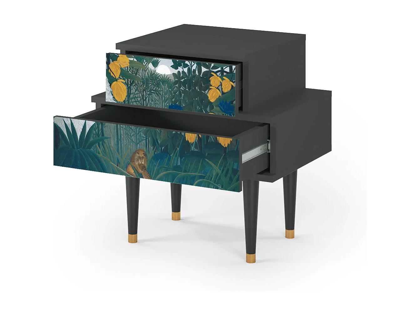 Stolik nocny - 58х58х41 cm - NS1 - The Repast of the Lion, Antracyt