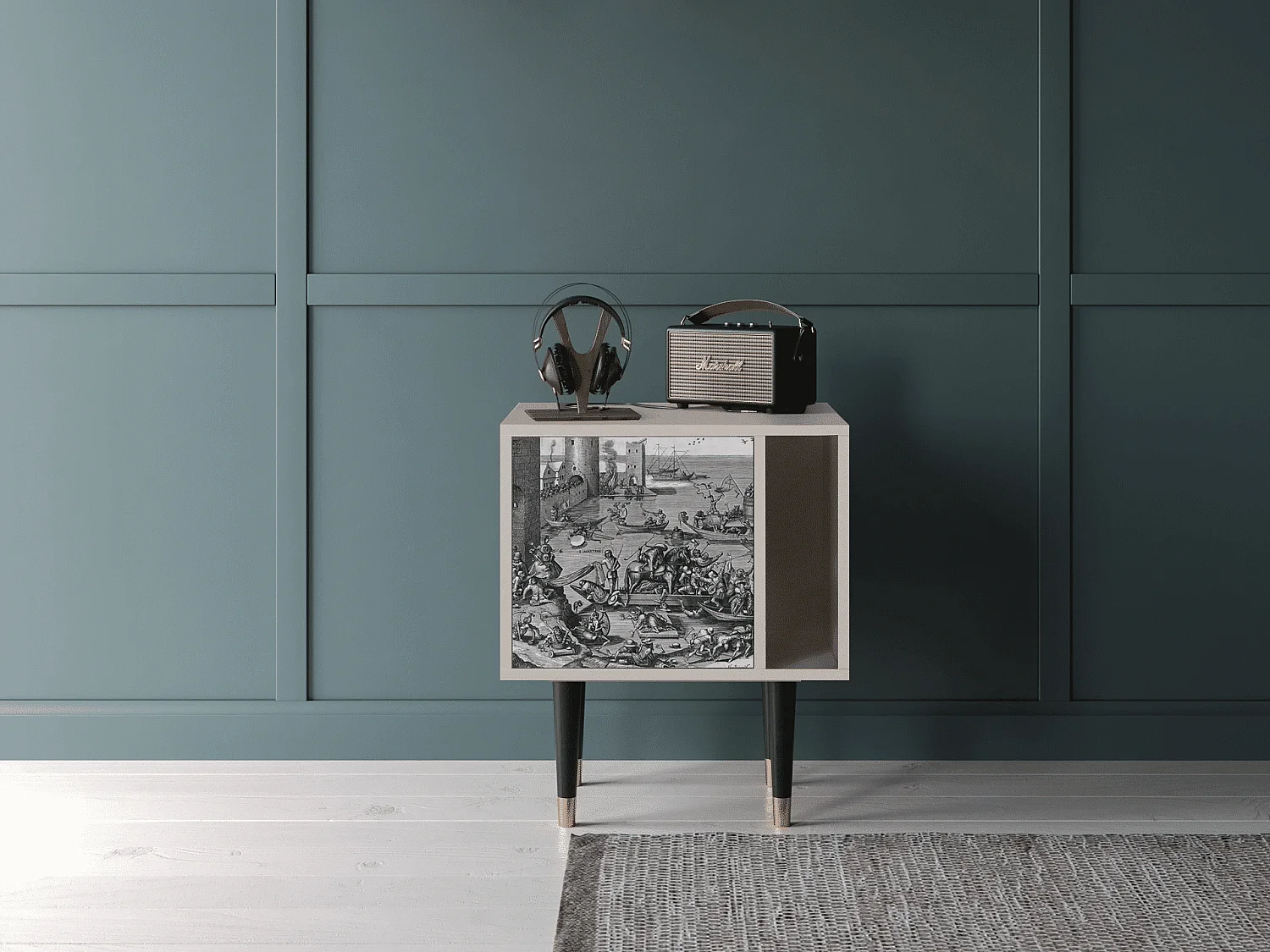 Stolik nocny - 57х69х48 cm - S2 - Saint Martin, Piaskowy