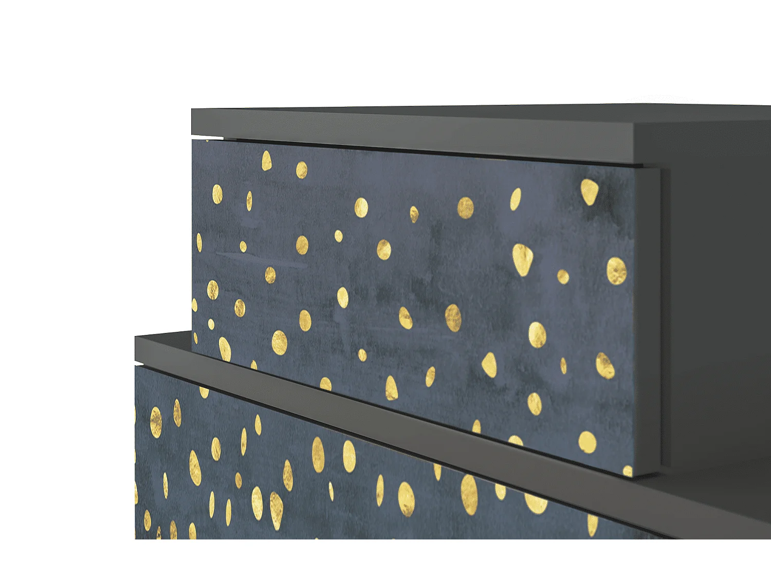 Stolik nocny - 58х58х41 cm - NS1 - Foggy Lights, Antracyt