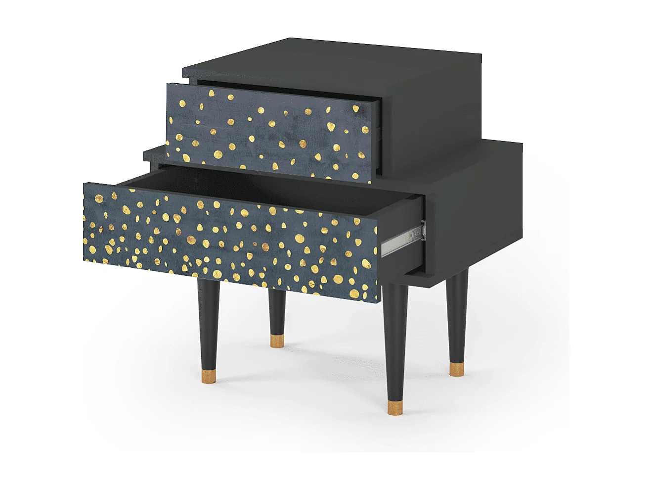 Stolik nocny - 58х58х41 cm - NS1 - Foggy Lights, Antracyt