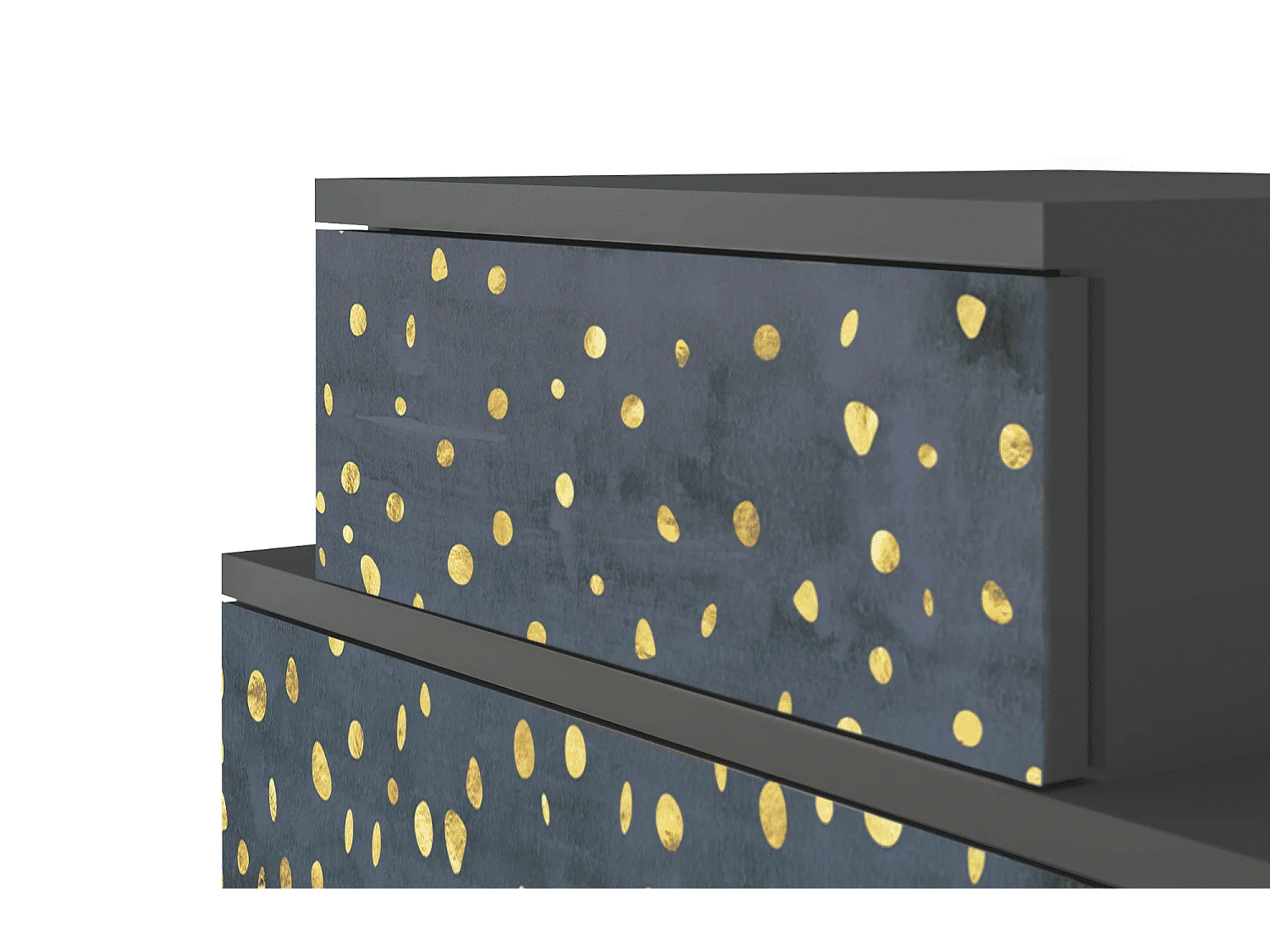 Stolik nocny - 58х58х41 cm - NS1 - Foggy Lights, Antracyt