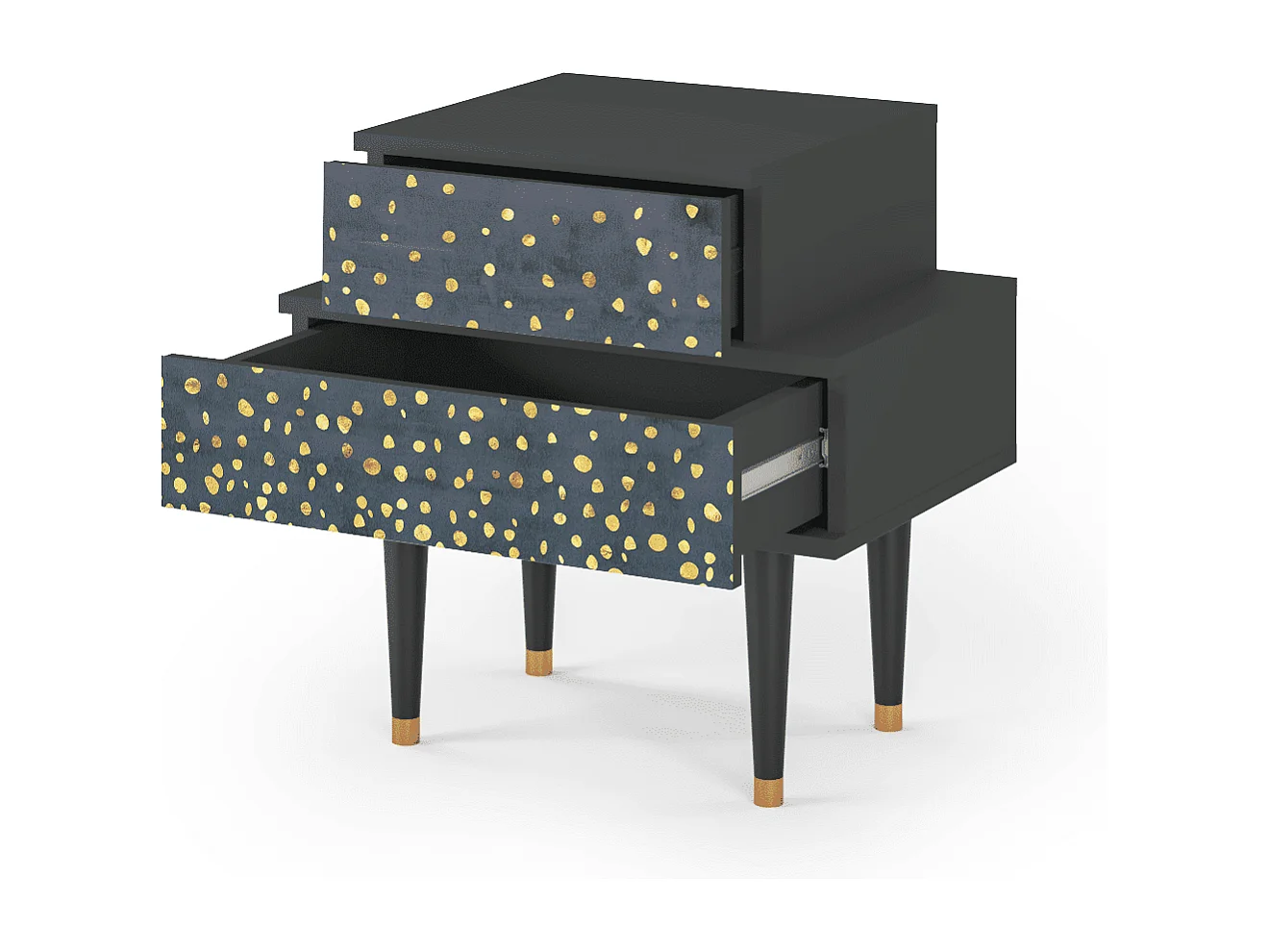 Stolik nocny - 58х58х41 cm - NS1 - Foggy Lights, Antracyt