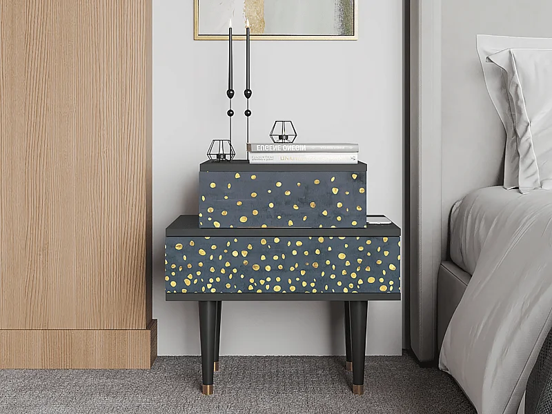 Stolik nocny - 58х58х41 cm - NS1 - Foggy Lights, Antracyt