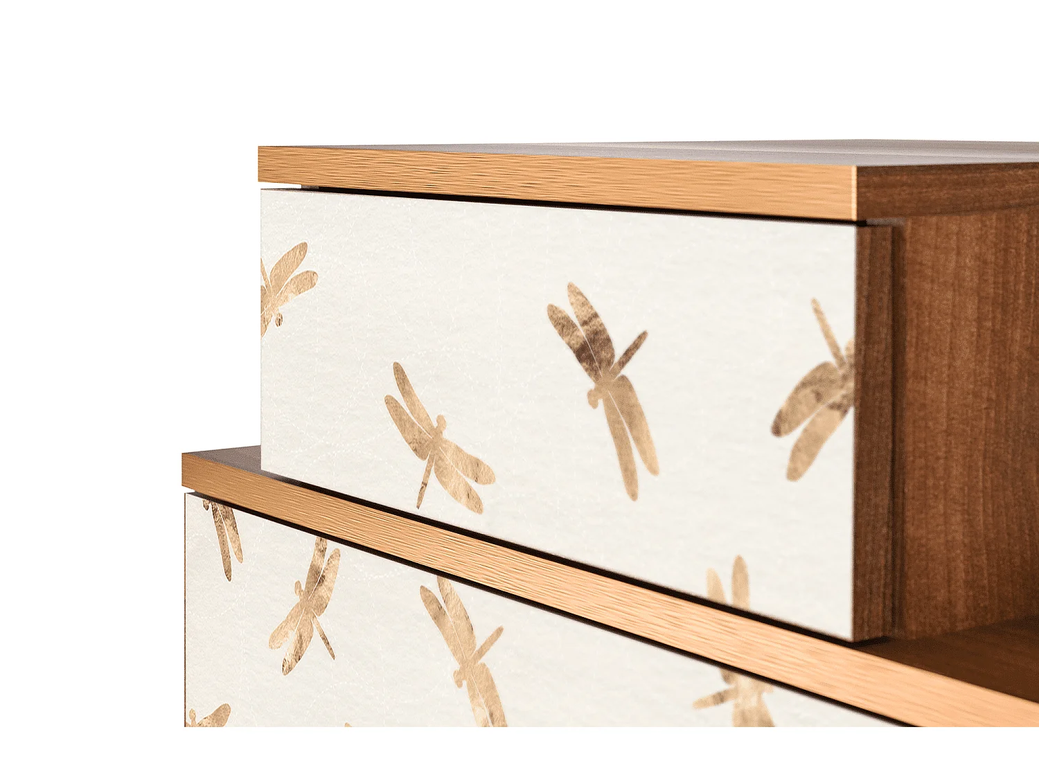 Stolik nocny - 58х58х41 cm - NS1 - Nude Dragonflies, Orzech