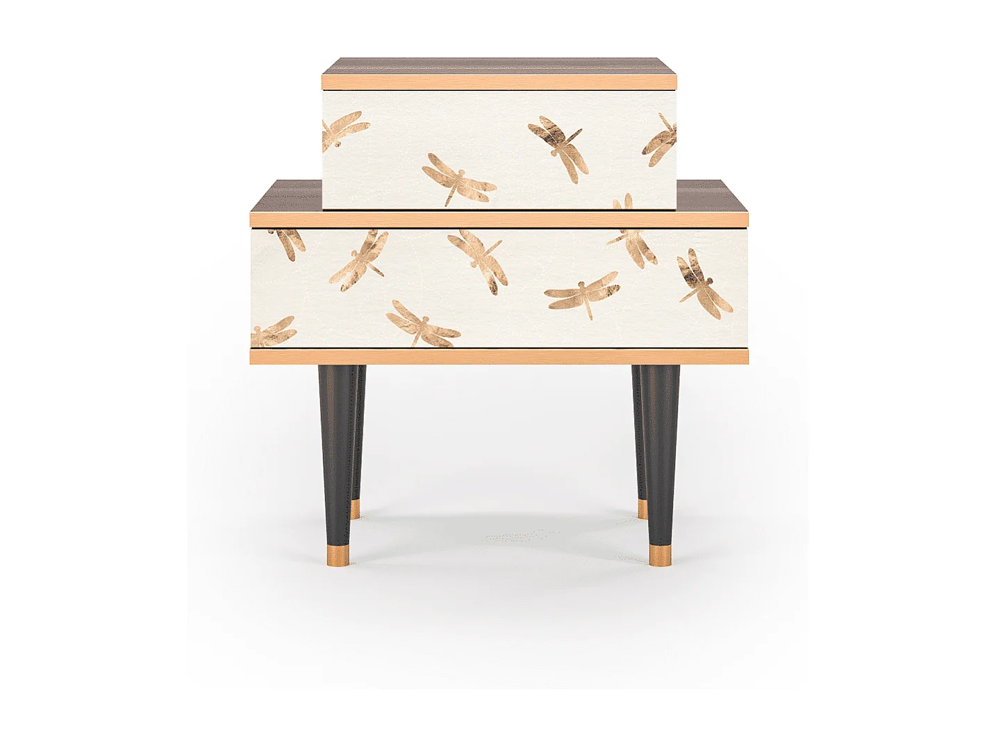 Nachtkastje - 58х58х41 cm - NS1 - Nude Dragonflies, Walnoot