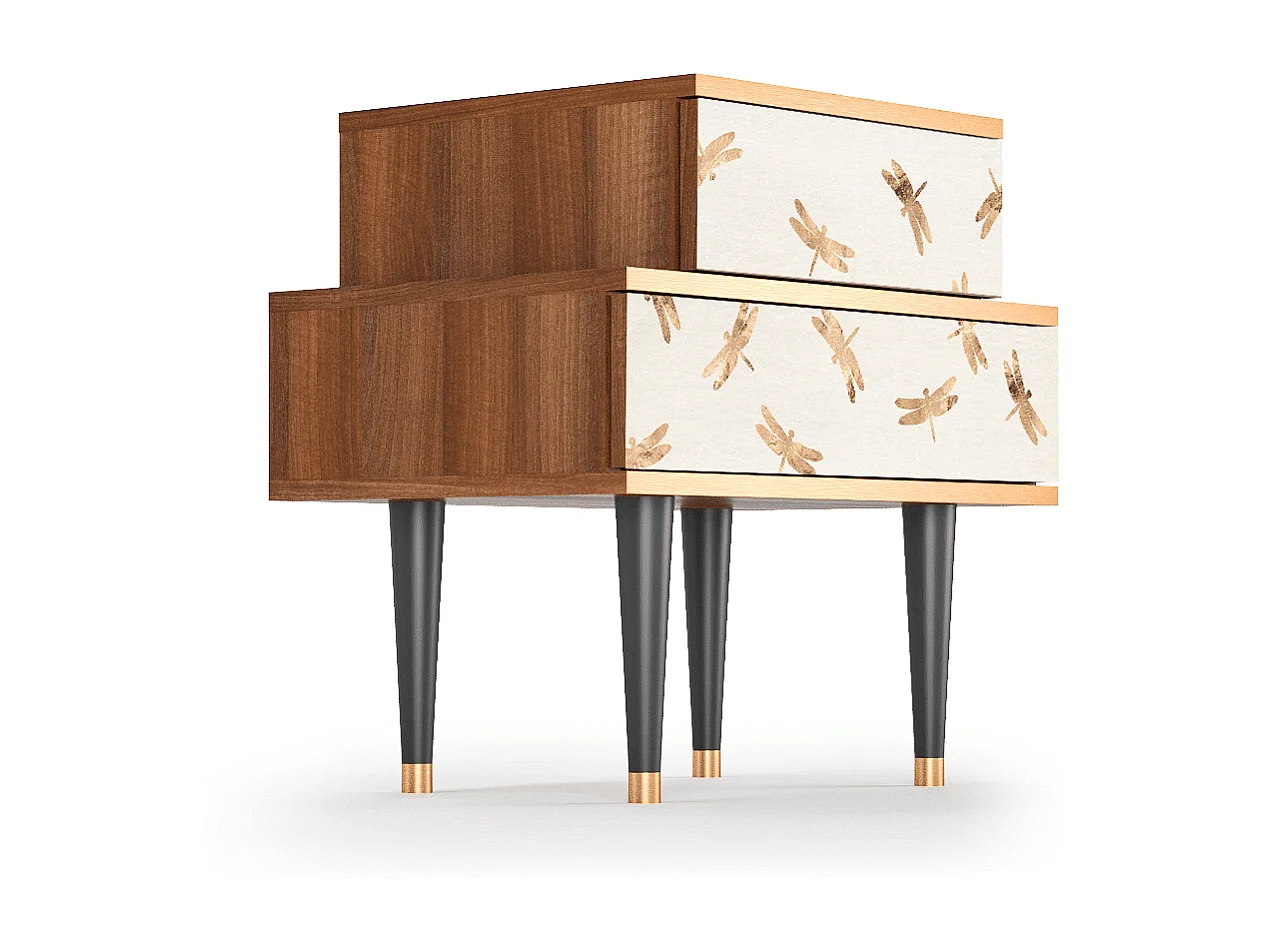 Nachtkastje - 58х58х41 cm - NS1 - Nude Dragonflies, Walnoot