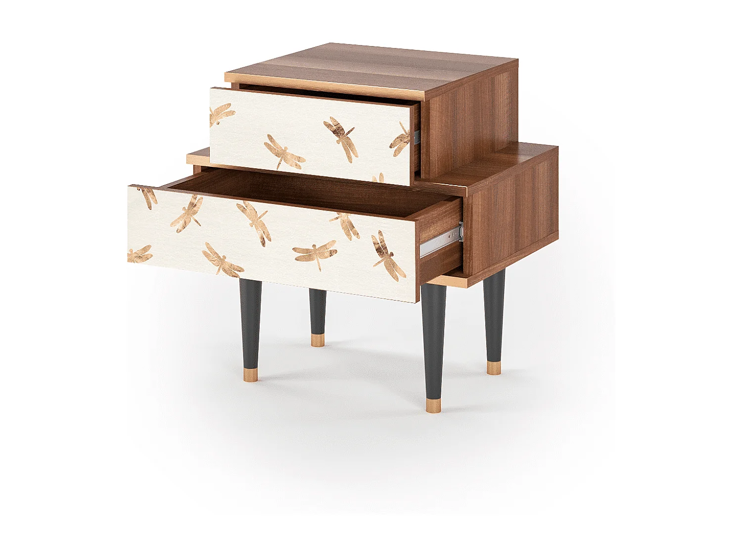 Nachtkastje - 58х58х41 cm - NS1 - Nude Dragonflies, Walnoot