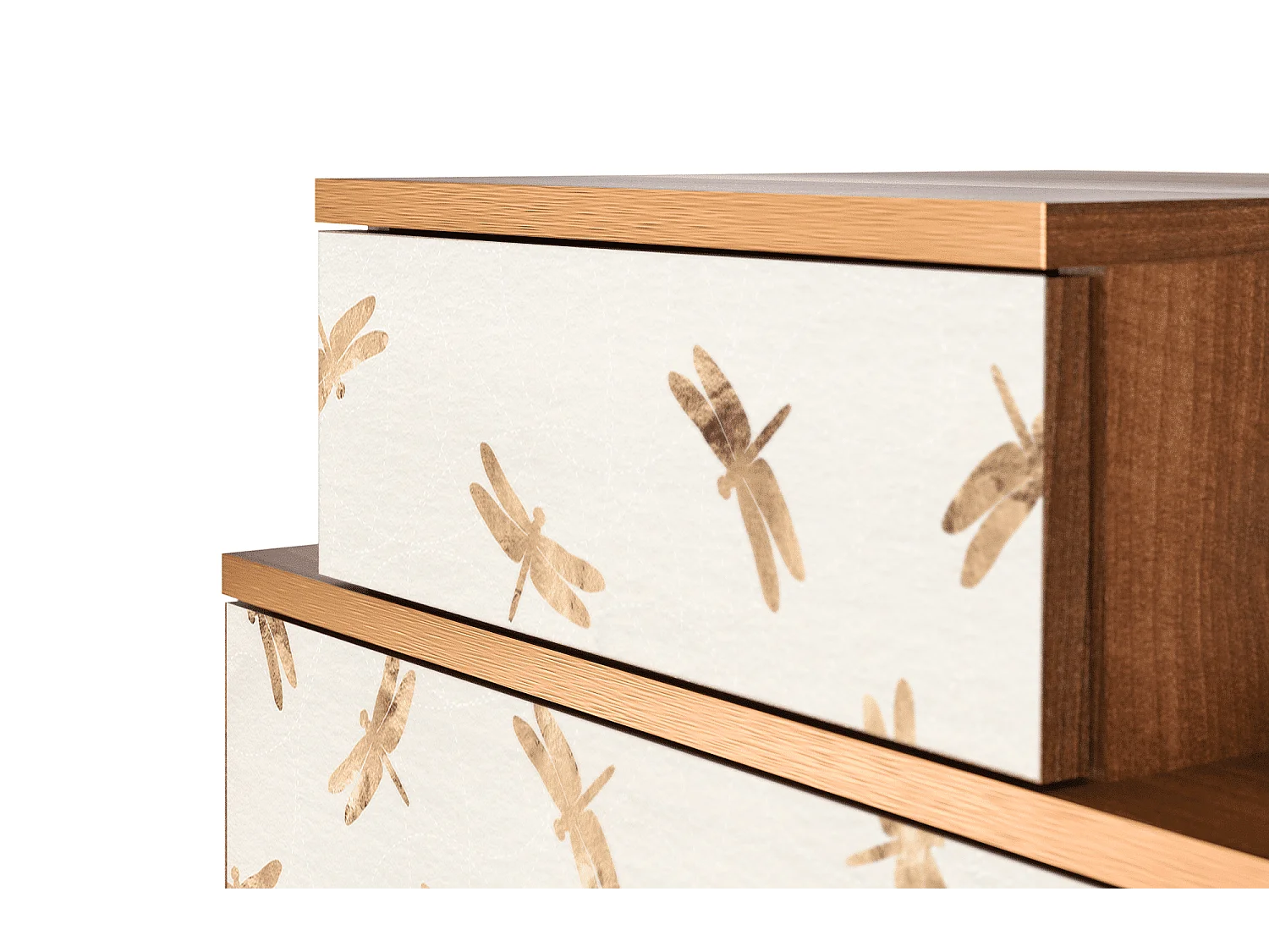 Stolik nocny - 58х58х41 cm - NS1 - Nude Dragonflies, Orzech