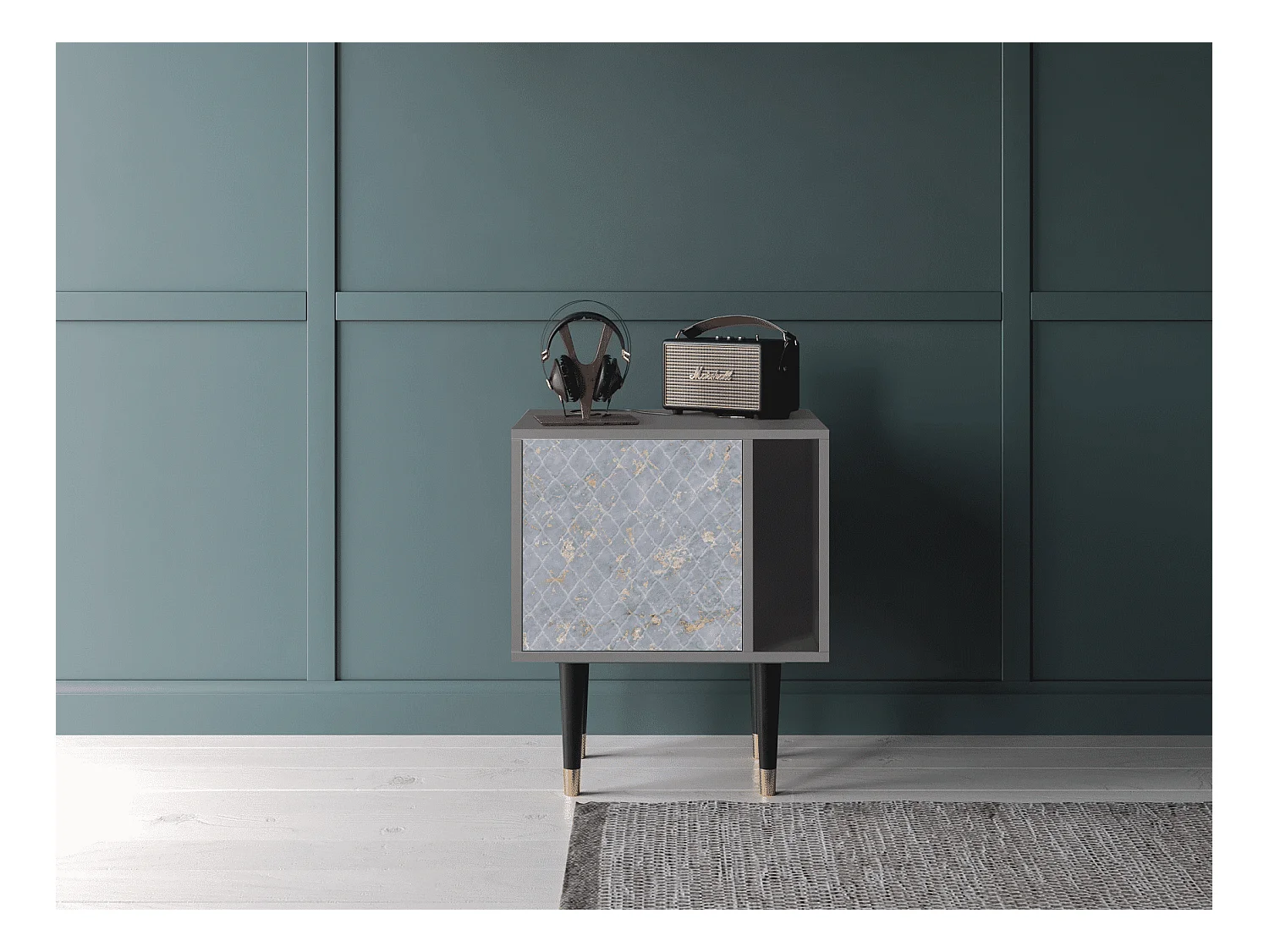 Table de nuit - 57х69х48 cm - S2 - Golden Smoke, Gris