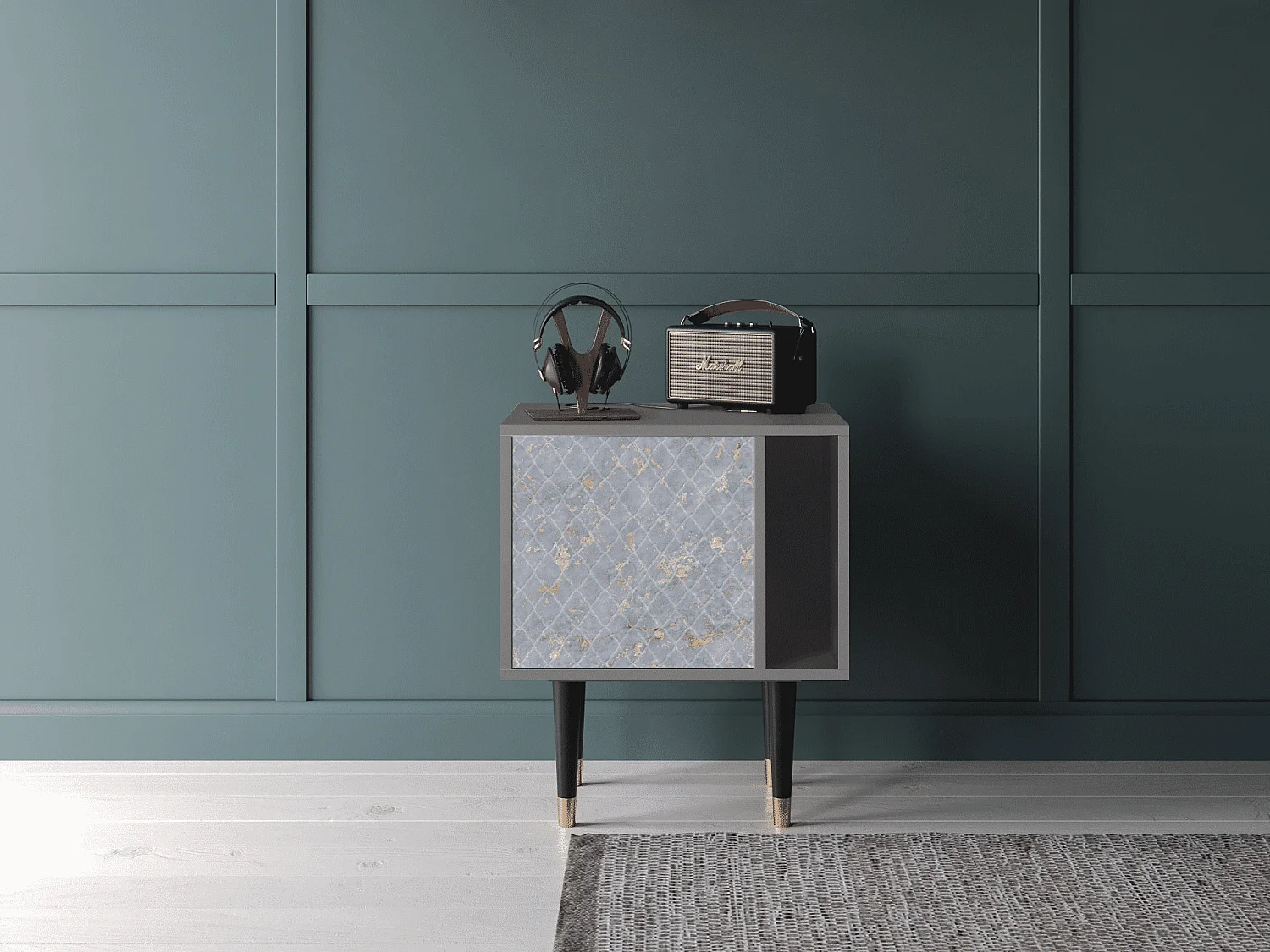 Table de nuit - 57х69х48 cm - S2 - Golden Smoke, Gris