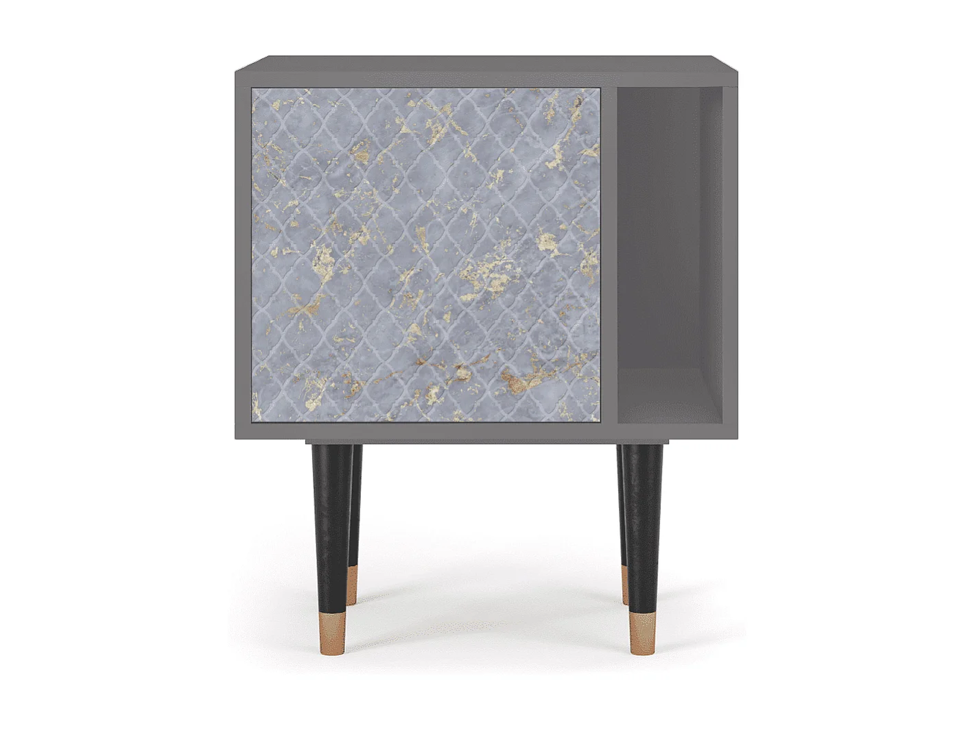 Comodino - 57х69х48 cm - S2 - Golden Smoke, Grigio