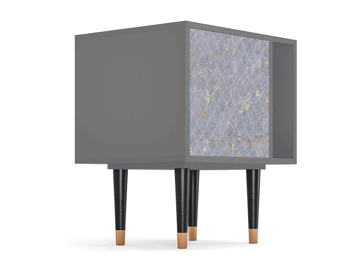 Comodino - 57х69х48 cm - S2 - Golden Smoke, Grigio