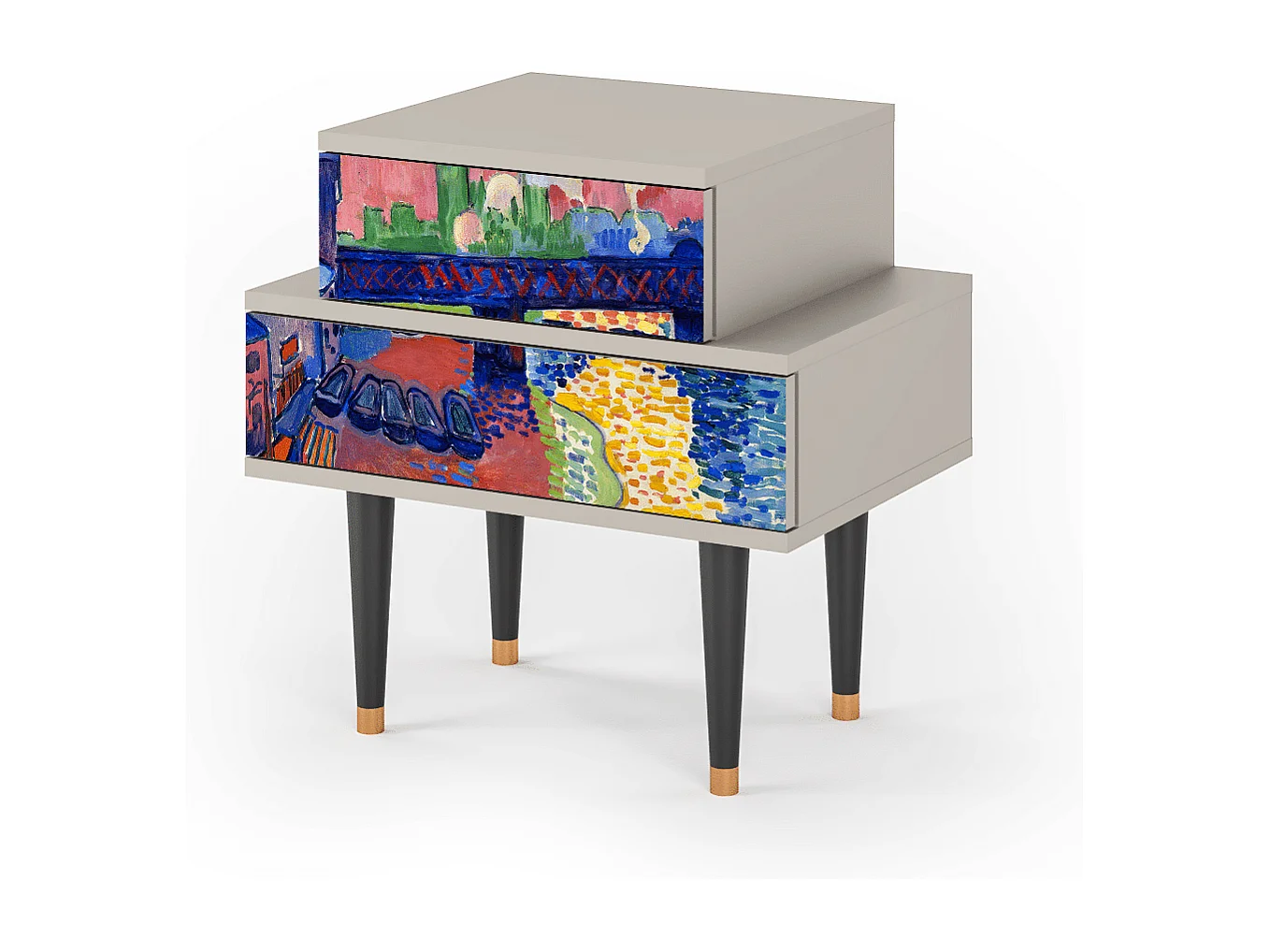 Table de nuit - 58х58х41 cm - NS1 - Charing Cross Bridge, Sable