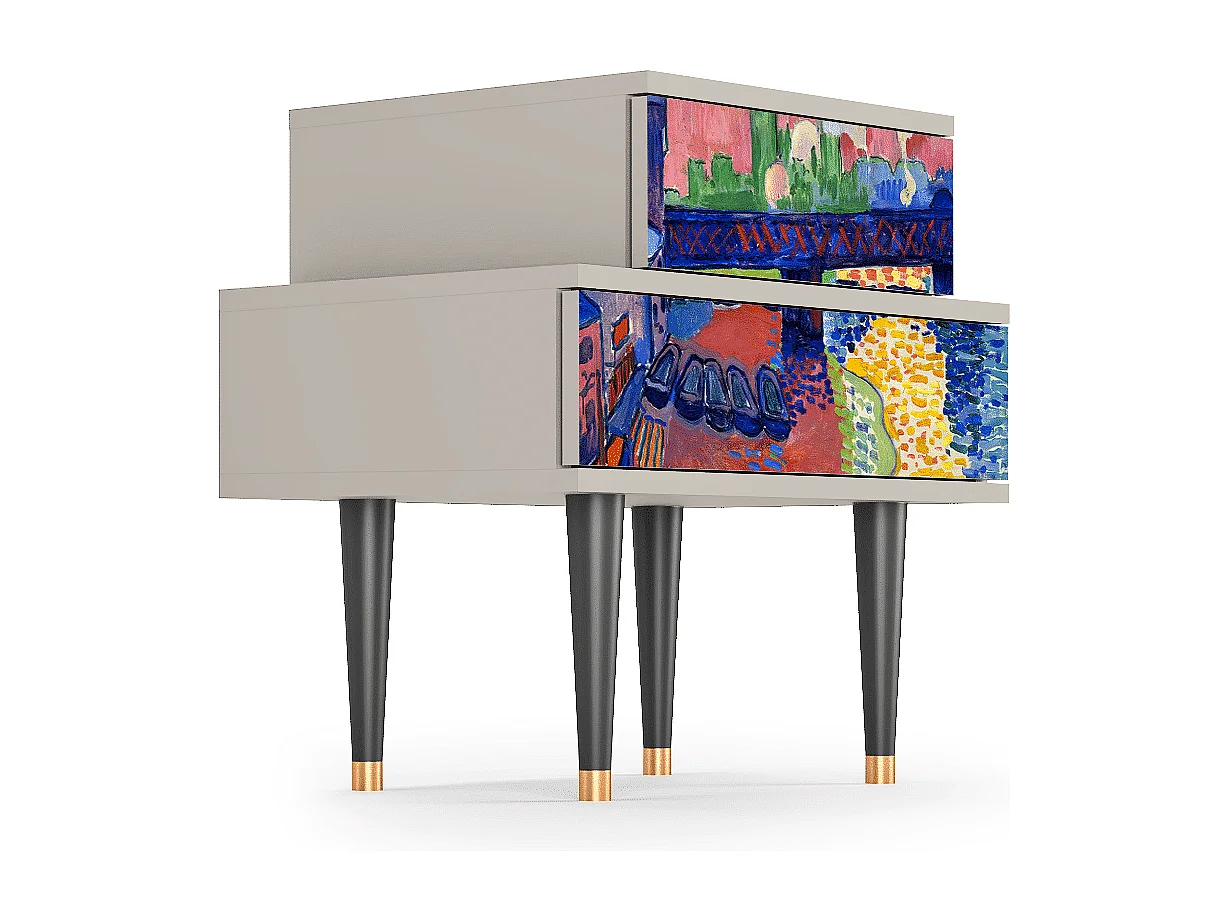 Table de nuit - 58х58х41 cm - NS1 - Charing Cross Bridge, Sable