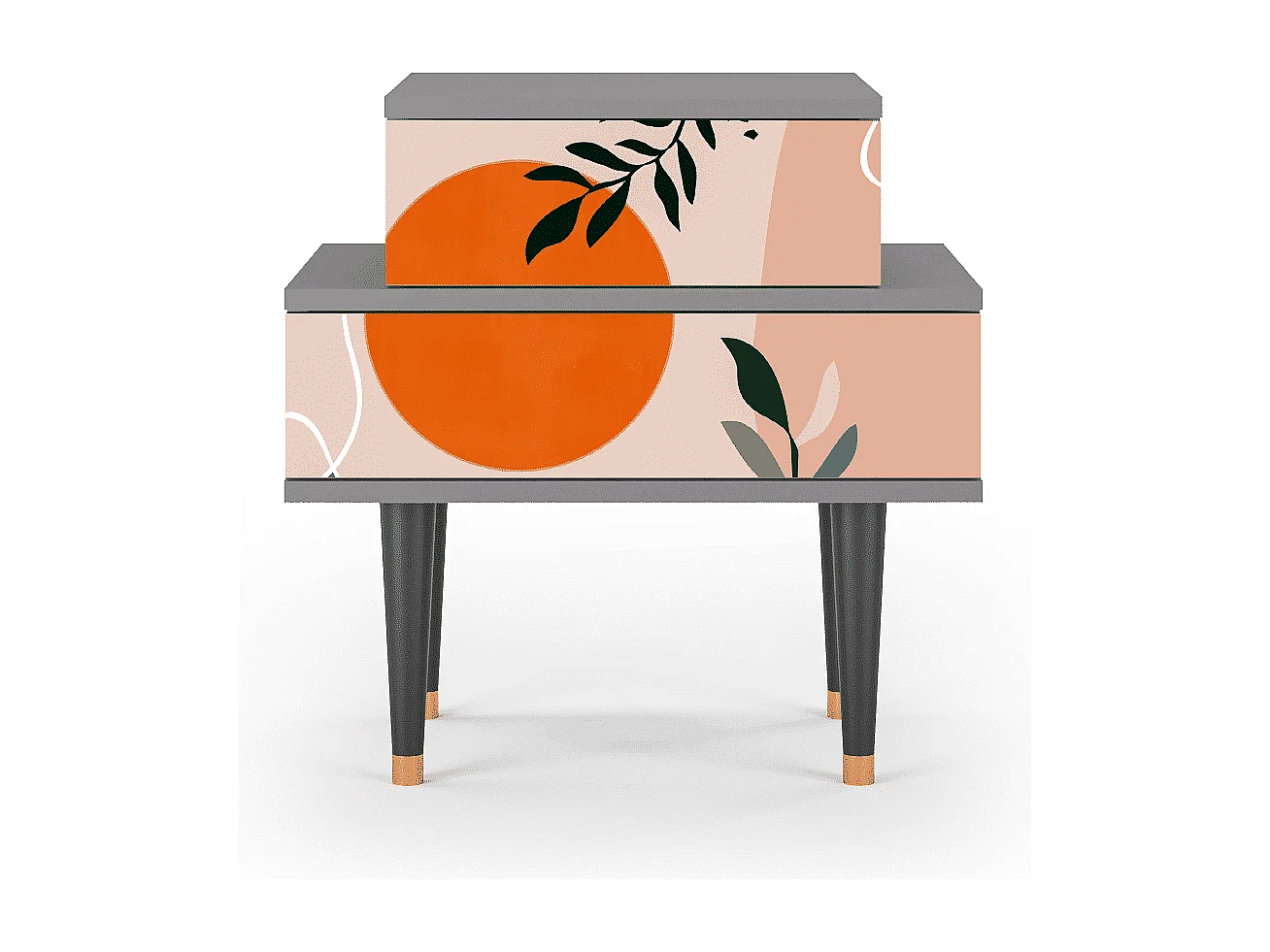 Criado-mudo - 58х58х41 cm - NS1 - Artwork, Cinza