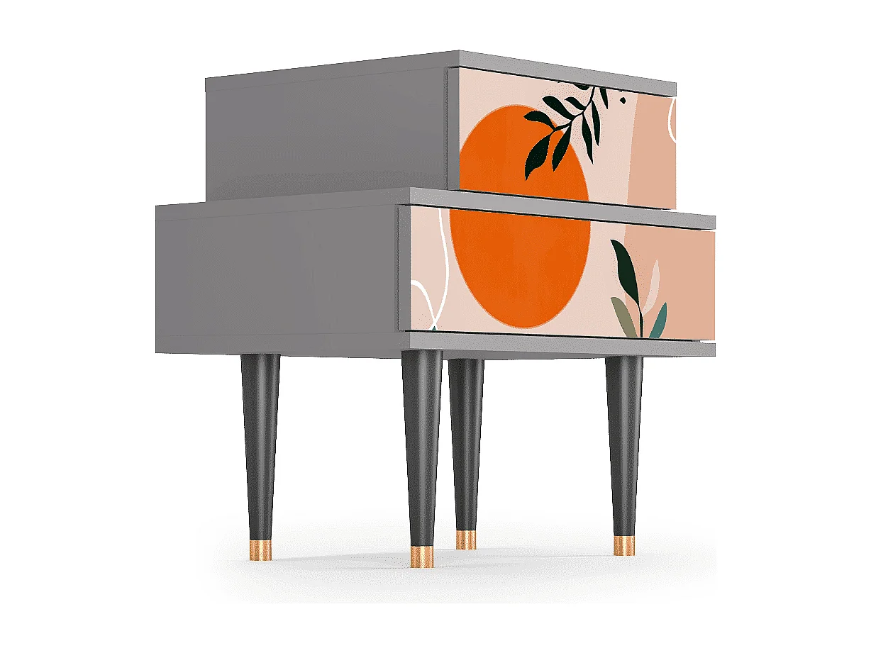 Criado-mudo - 58х58х41 cm - NS1 - Artwork, Cinza