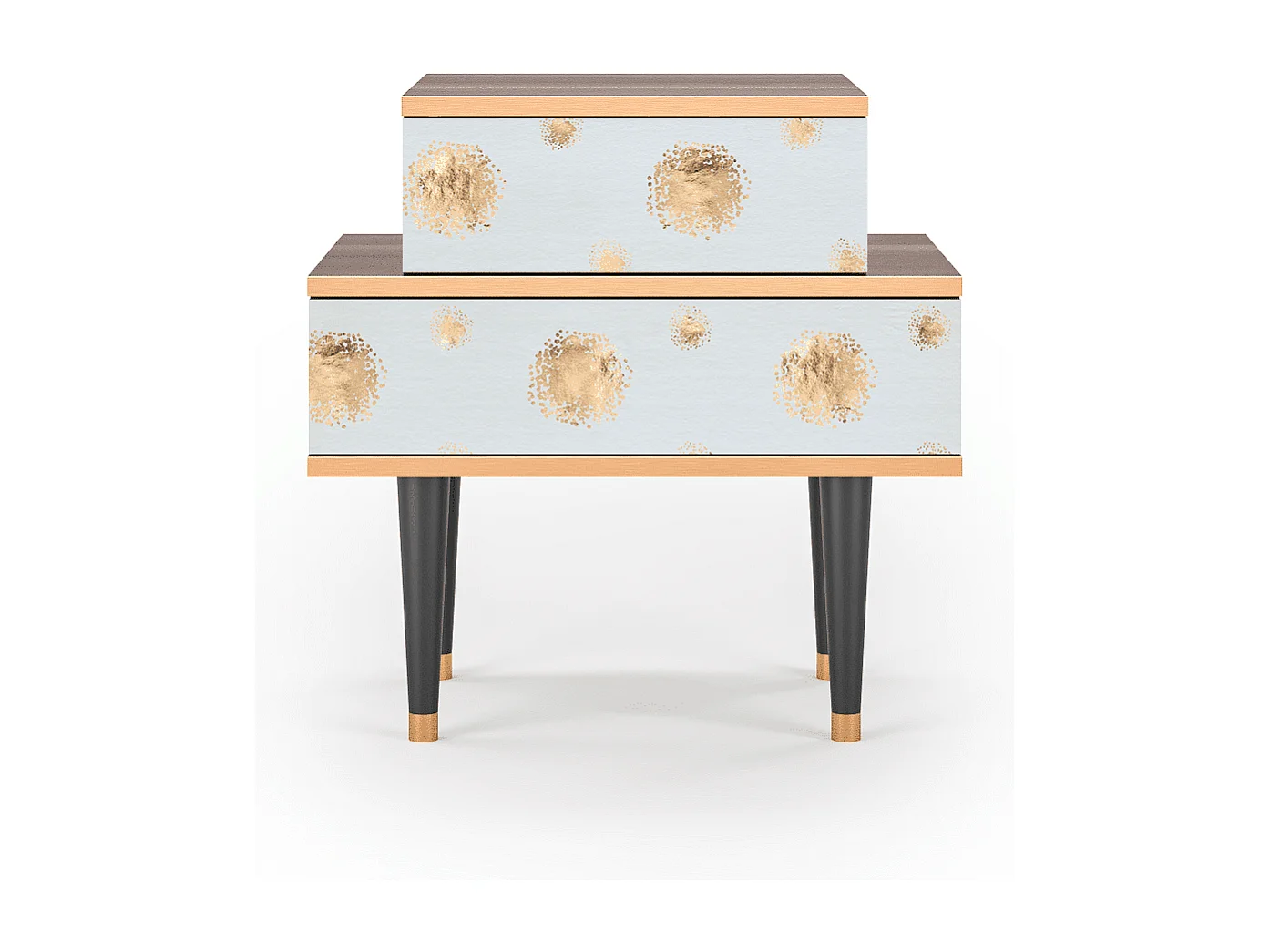 Stolik nocny - 58х58х41 cm - NS1 - Sky Latte, Orzech